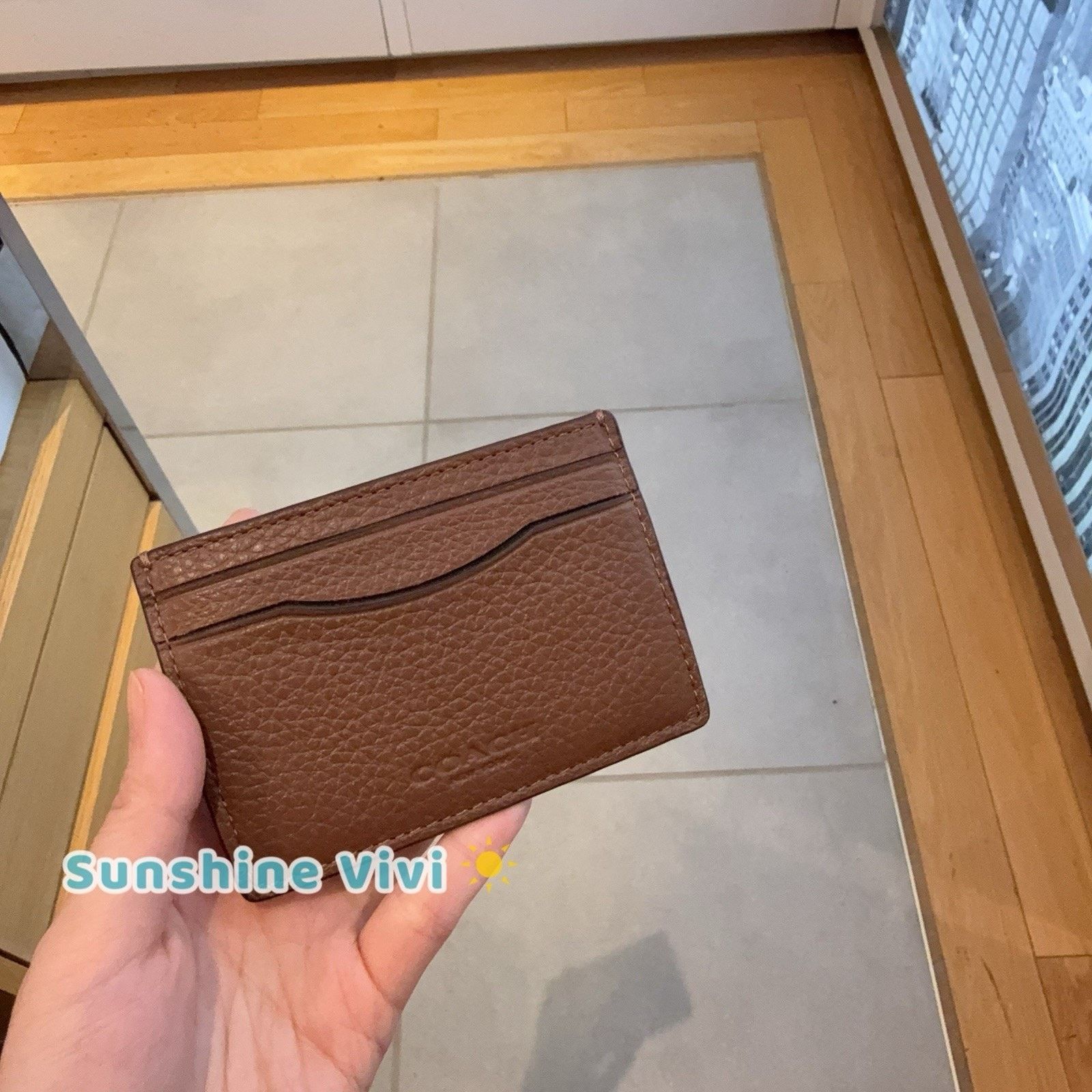 Coach NWT Coach Card Case Money Clip Leather CCF97 Gunmetal/Saddle Size ONE SIZE - 2 Thumbnail