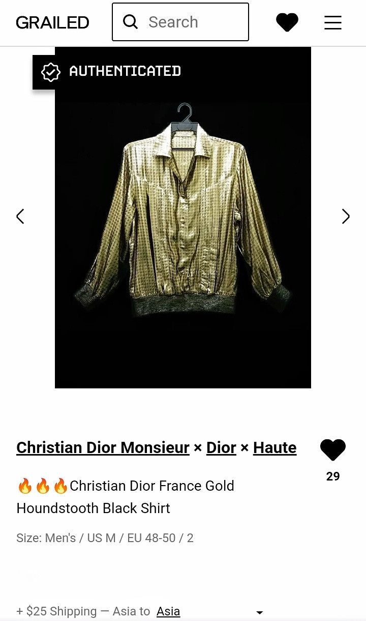 Christian Dior Monsieur 🔥🔥🔥Christian Dior France Gold Houndstooth Black Shirt Size US M / EU 48-50 / 2 - 9 Thumbnail