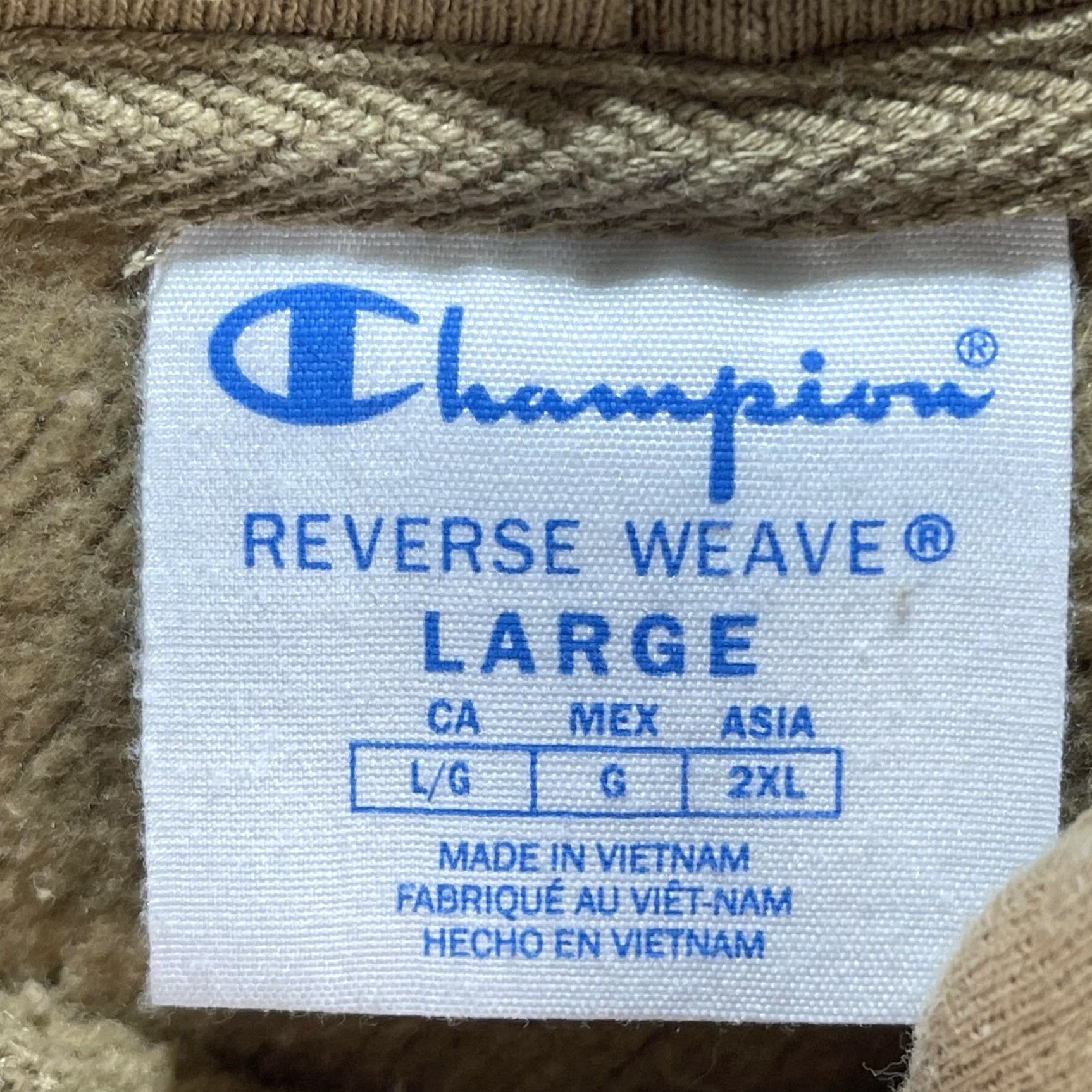 Champion Champion Reverse Weave Hoodie Mens Large Tan Pullover Script Logo Embroidered Hoodie Size US L / EU 52-54 / 3 - 4 Thumbnail