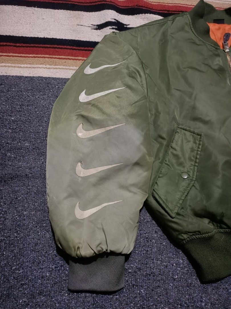 Nike × Vintage Nike flight jacket big swoosh boxy fit Size US L / EU 52-54 / 3 - 5 Thumbnail