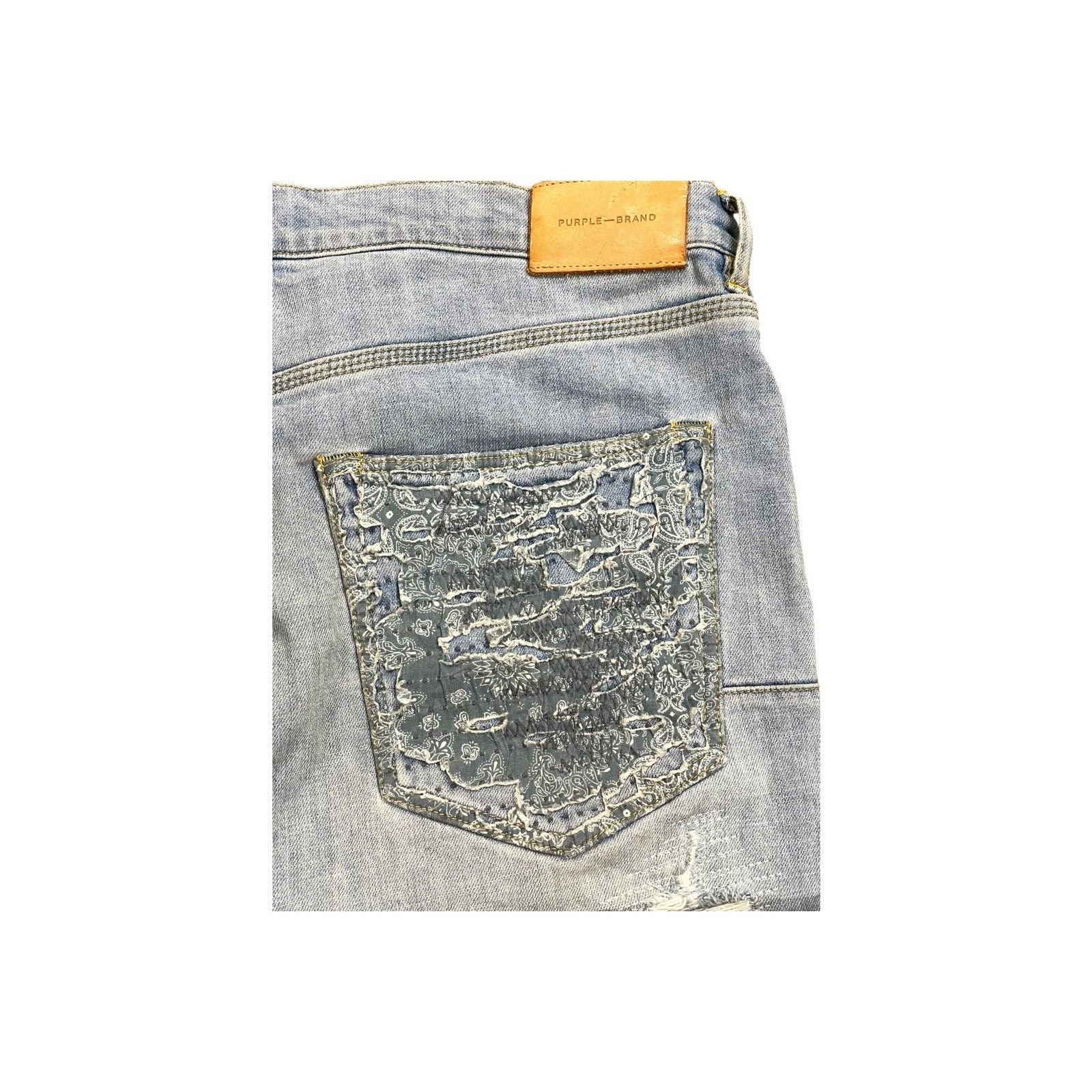 Purple Brand Purple Brand Patchwork Light Wash Jeans Size US 36 / EU 52 - 3 Thumbnail