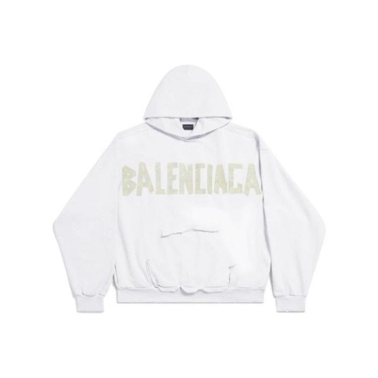 Balenciaga Balenciaga Distressed Logo Hoodie Size M Size US M / EU 48-50 / 2 - 1 Thumbnail