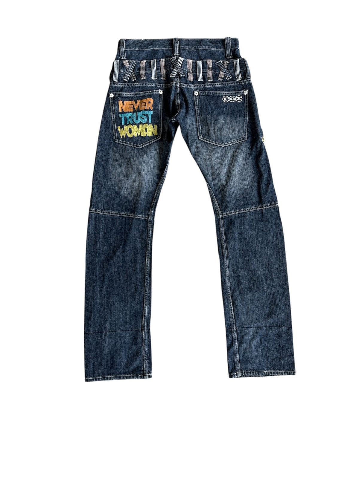 Other Japanese Streetwear Double Waist Jeans Distressed Denim Size US 31 - 9 Thumbnail