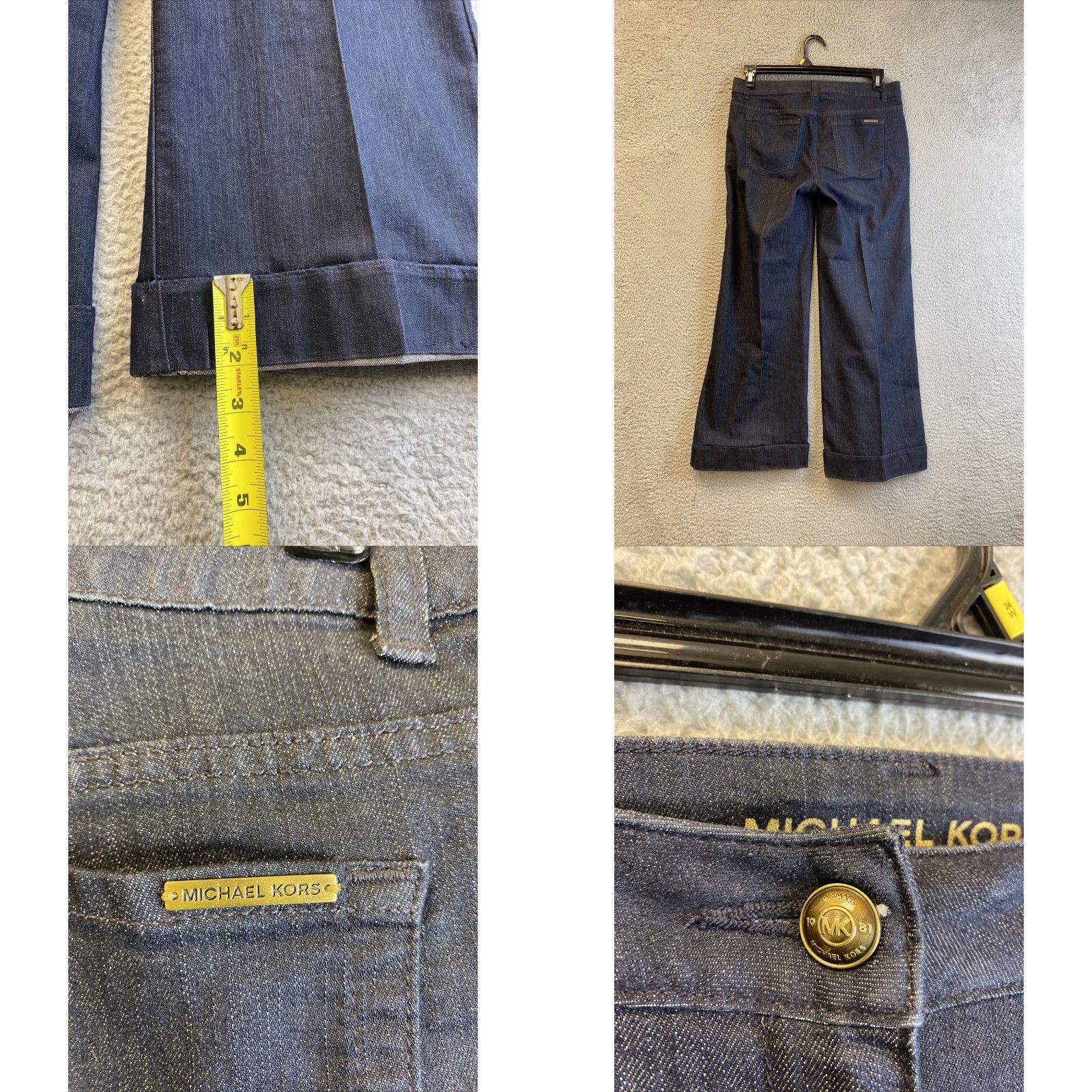 Michael Kors MICHAEL KORS Modern Trouser Jeans Women’s Size 8 Black Dark Wash Wide Leg Size 30" / US 8 / IT 44 - 8 Thumbnail