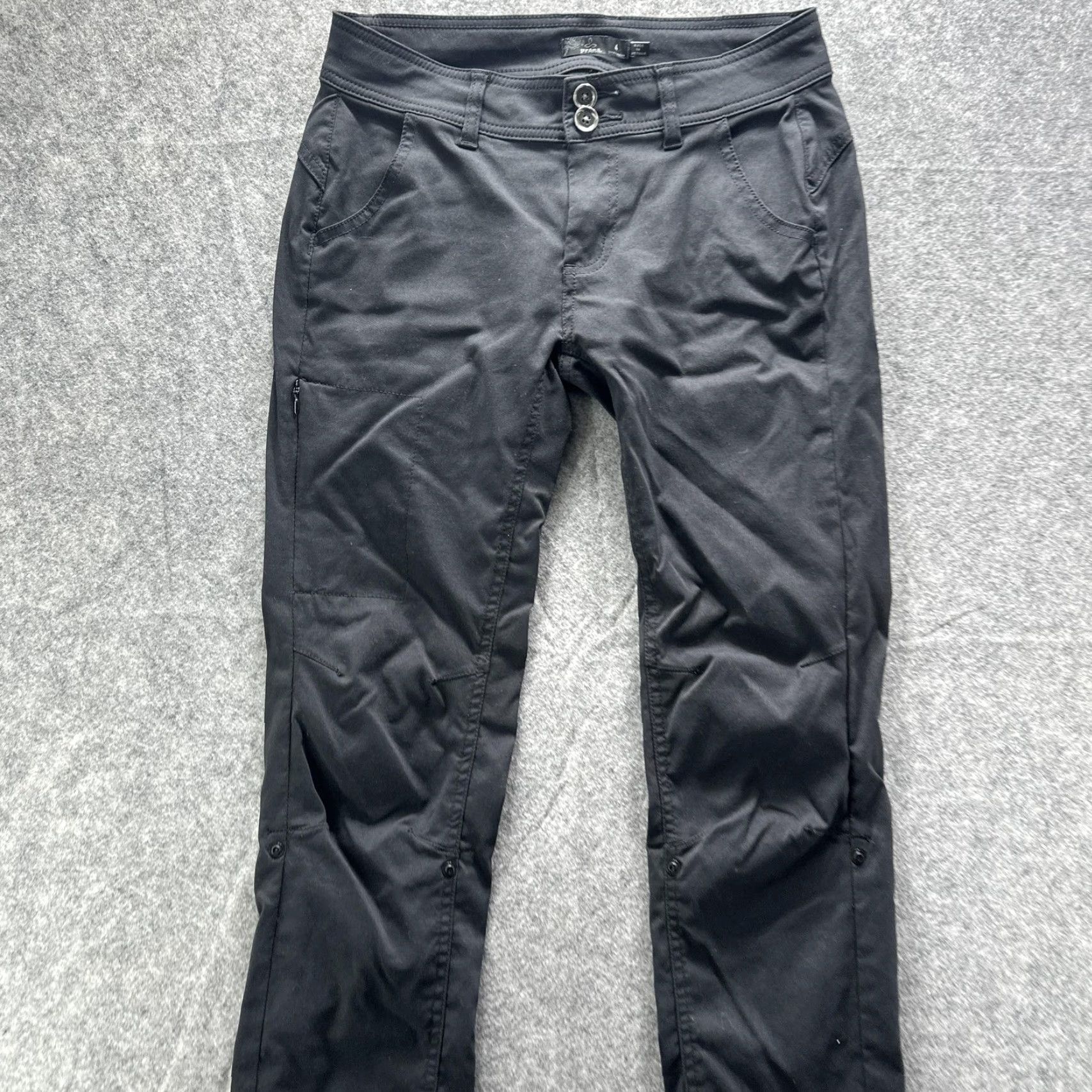 Prana PrAna Pants Womens 4 Short Black Nylon Stretch Hiking Outdoor Travel Utility Size 27" / US 4 / IT 40 - 4 Thumbnail