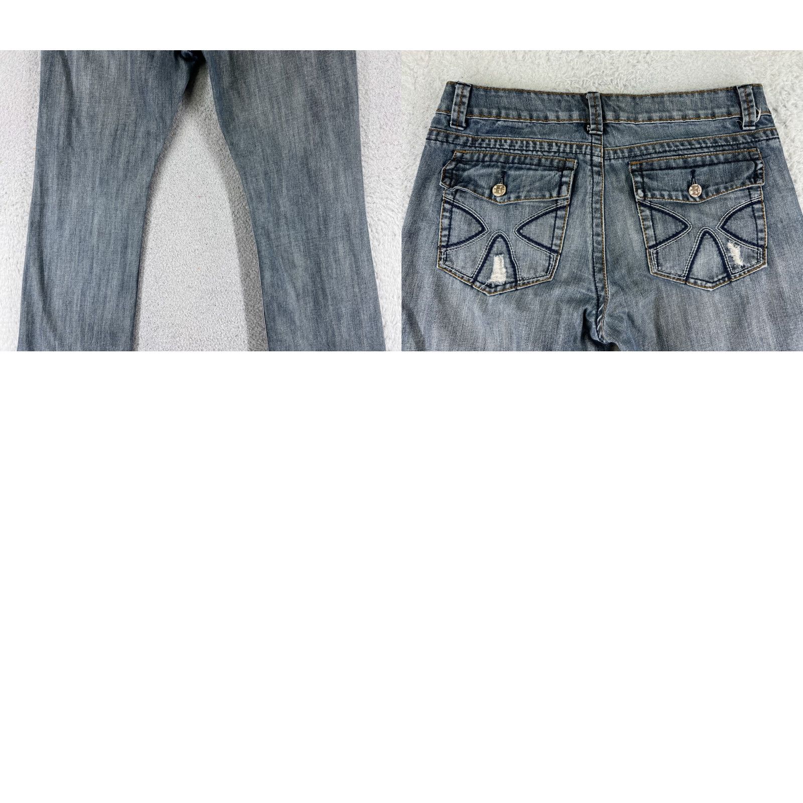 Denime Division E Jeans Mens 32 Blue Denim Distressed 100% Cotton LA 32x30 Jeans Size US 32 / EU 48 - 10 Thumbnail