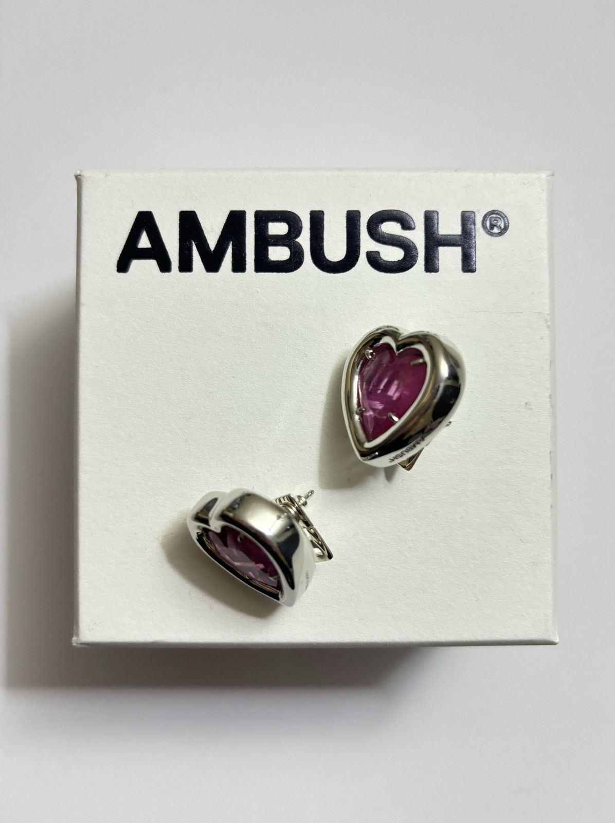 Ambush Design RRP $1100 Silver earrings AMBUSH Heart stone Earrings Silver Size ONE SIZE - 1 Thumbnail