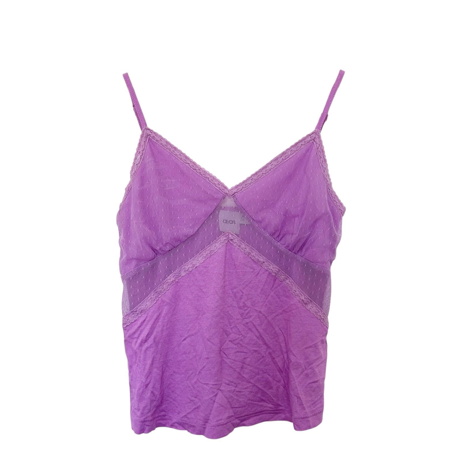 Asos Asos Purple Lace Detail Tank Top Sz 2 Size XS / US 0-2 / IT 36-38 - 1 Thumbnail