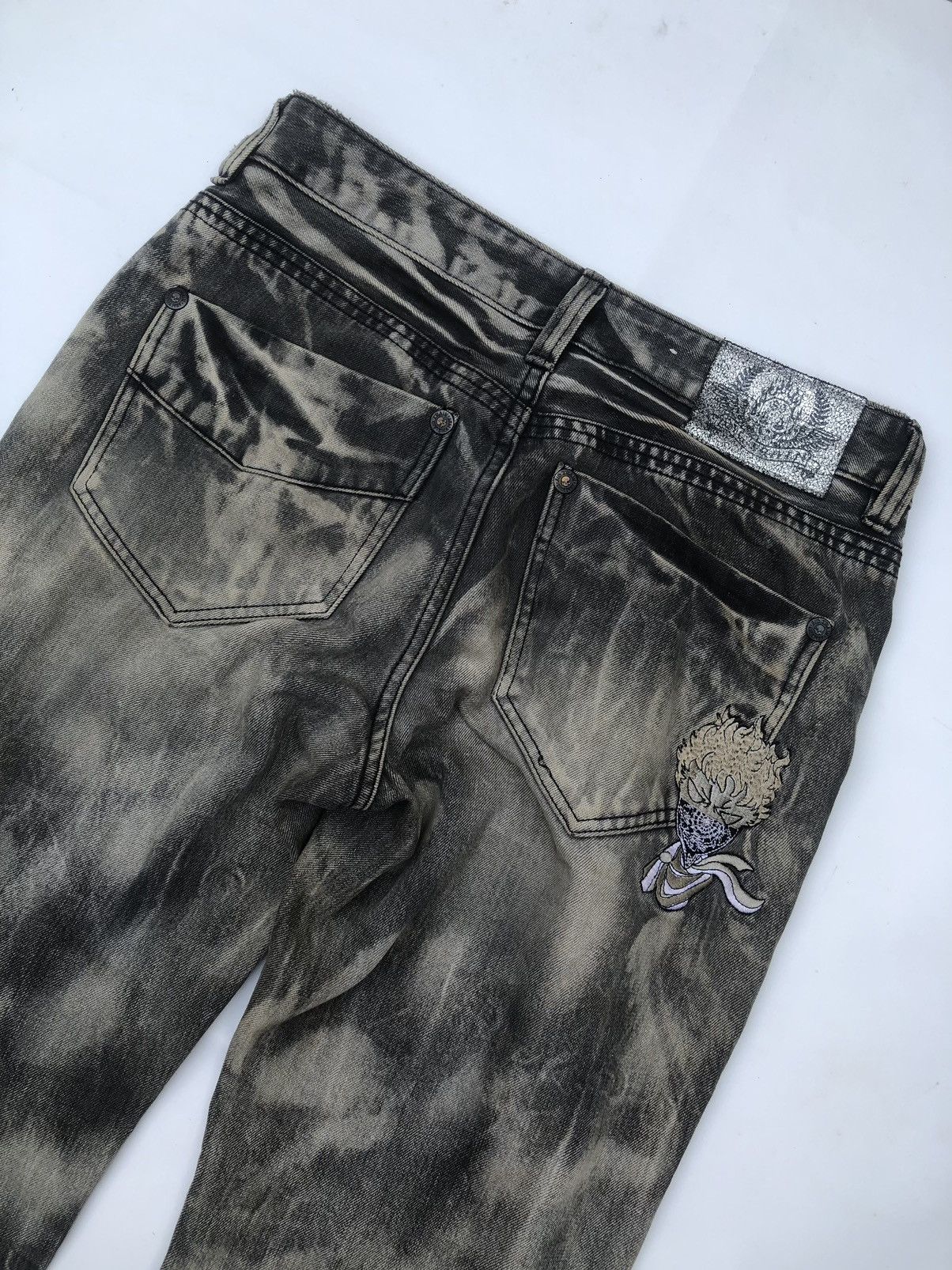If Six Was Nine Jeans Takahashi Big Train biker Bleach Acid Wash Denim Size US 32 / EU 48 - 8 Thumbnail