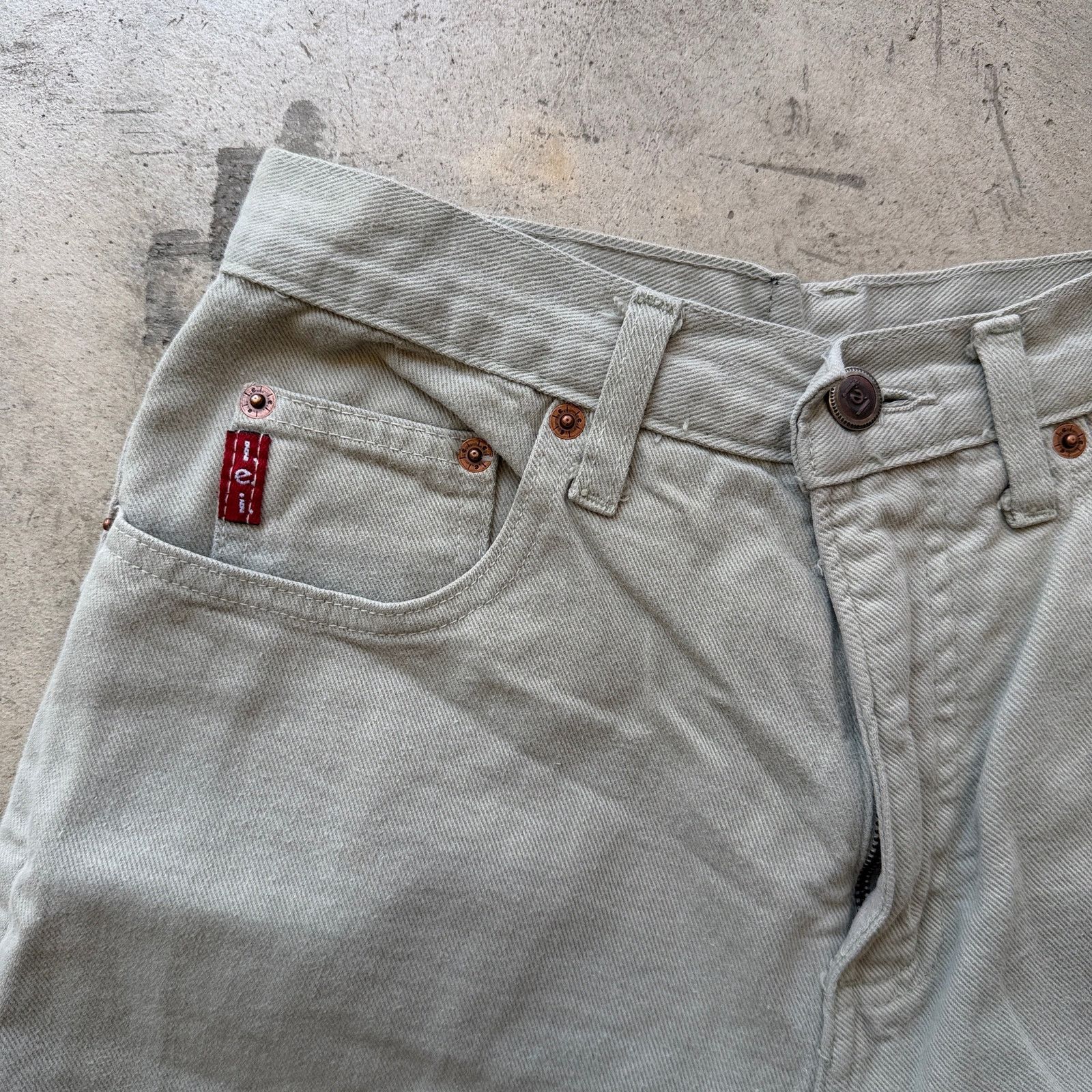 L.E.I. Vintage 80s LEI High Waisted Denim Shorts Talon Zip USA Size 32" / US 10 / IT 46 - 2 Thumbnail