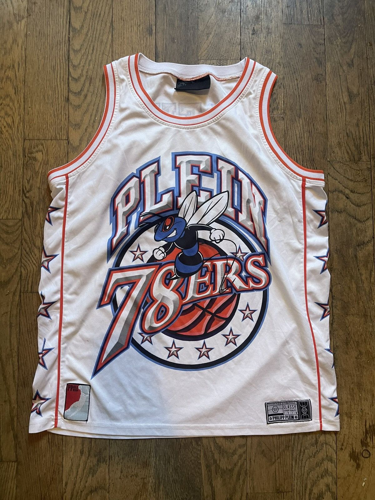image of Philipp Plein Philip Plein Nba 78Ers Jersey in White, Men's (Size Medium)