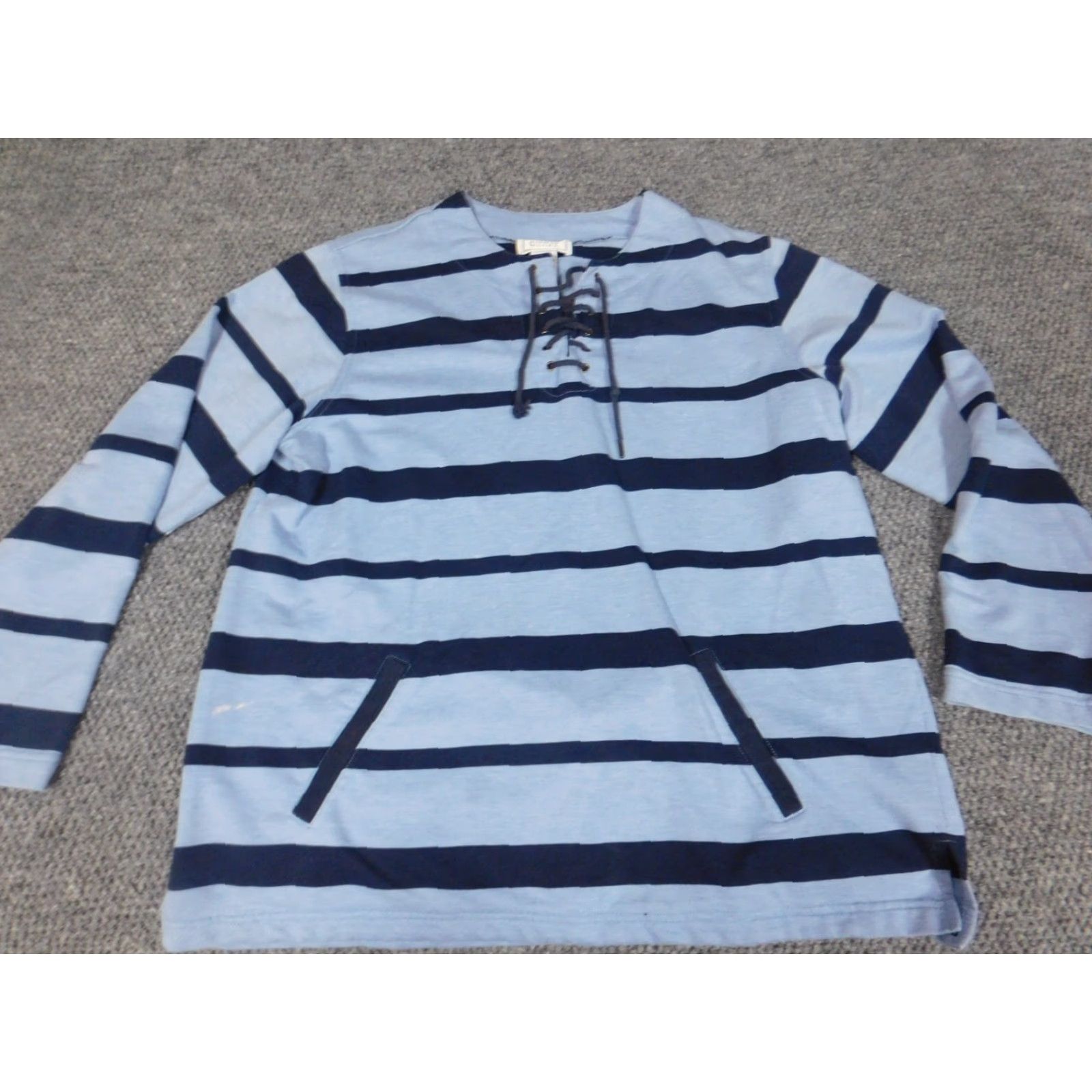 MooRER Jennifer Moore Womens Sweater Large Blue striped pullover stretch Size L / US 10 / IT 46 - 2 Thumbnail