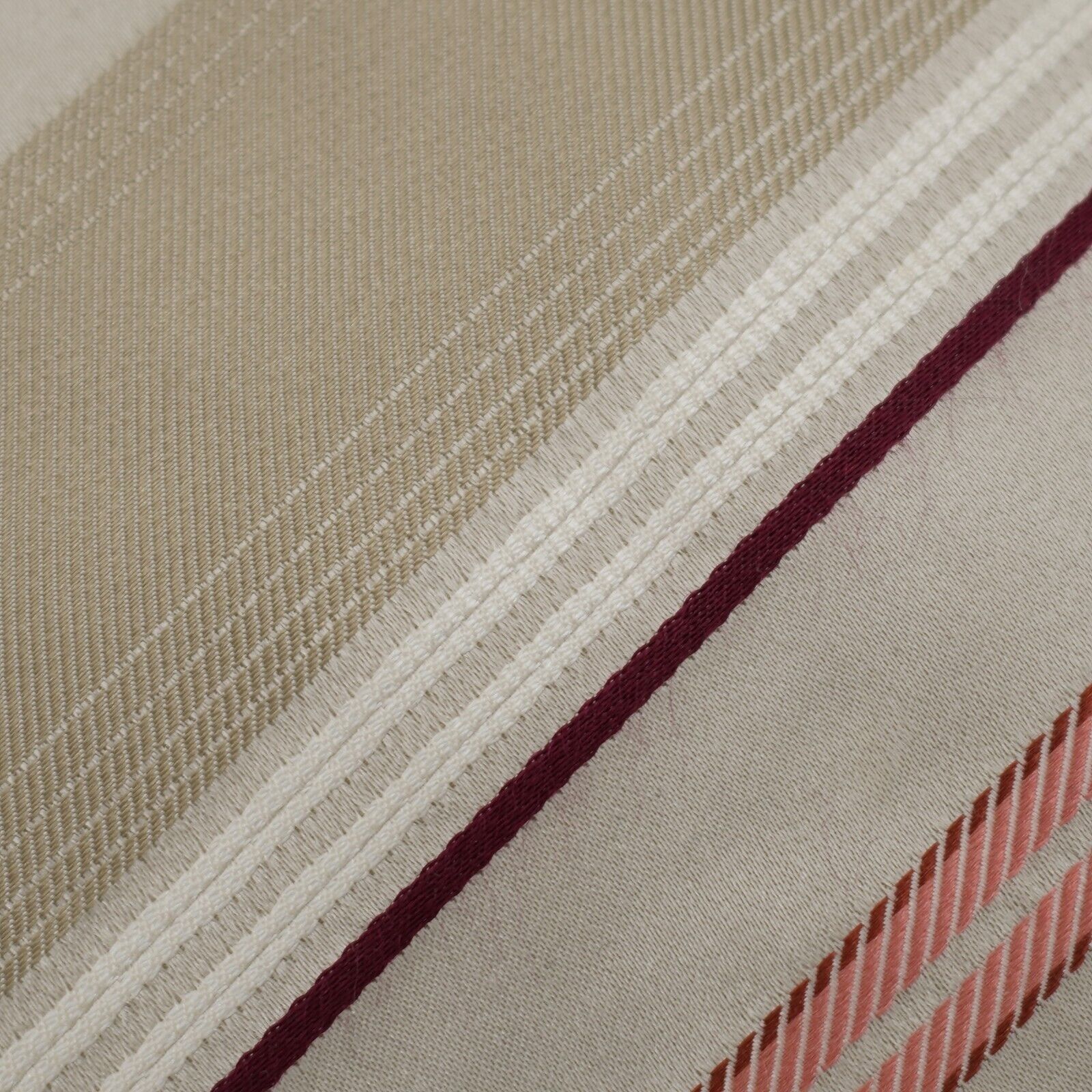 Designer Geoffrey Beene Tan Pink Woven Striped Long Silk Tie Size ONE SIZE - 2 Thumbnail