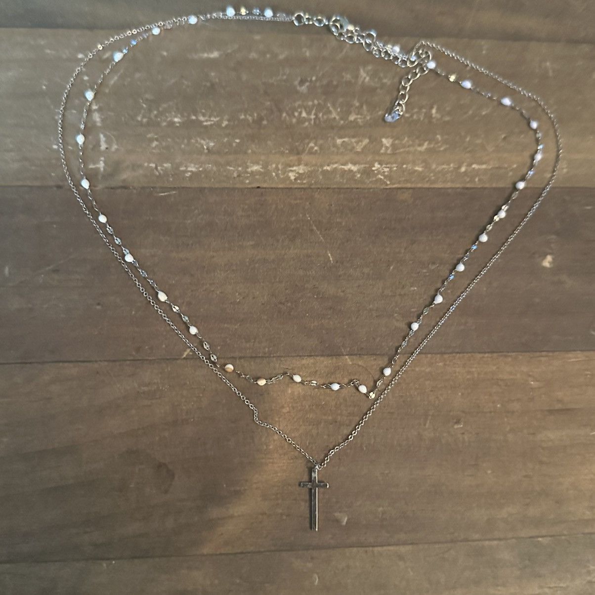 Other Delicate layered bead chain cross pendant necklace Size ONE SIZE - 2 Thumbnail