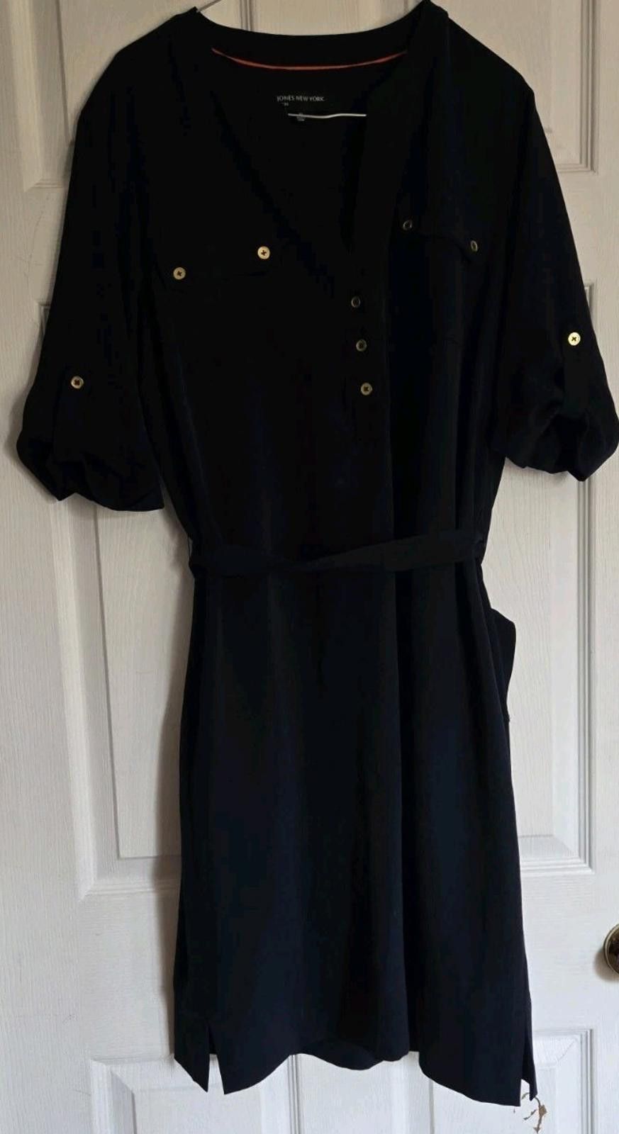 Jones New York Jones New York Belted Black Shirt Dress Womens Size 14 Mid Size XL / US 12-14 / IT 48-50 - 4 Thumbnail