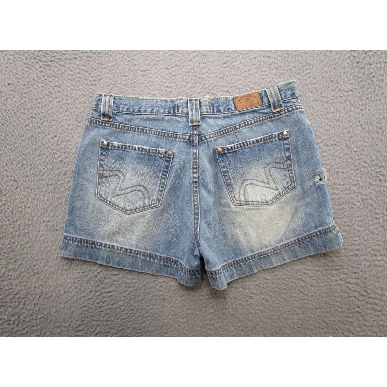 Denime VINTAGE HYDRAULIC Denim Shorts Woman Size 10 Button Fly 5-Pocket High Rise Blue Casual Size 32" / US 10 / IT 46 - 5 Thumbnail