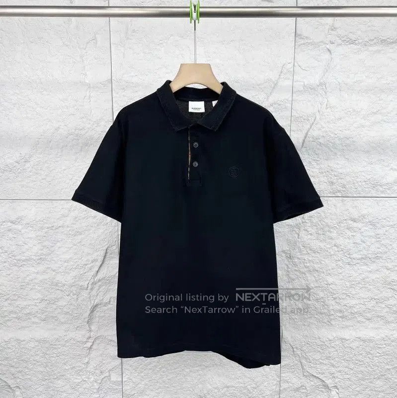Burberry Burberry Black Cotton Men's Polo Shirt. Size US XL / EU 56 / 4 - 1 Thumbnail