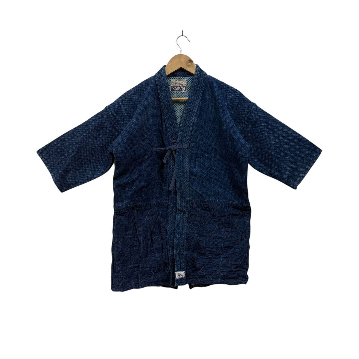 Japanese Brand Vintage Japanese Indigo Hanten Kimono Jacket Sashiko kendo Size US L / EU 52-54 / 3 - 1 Thumbnail