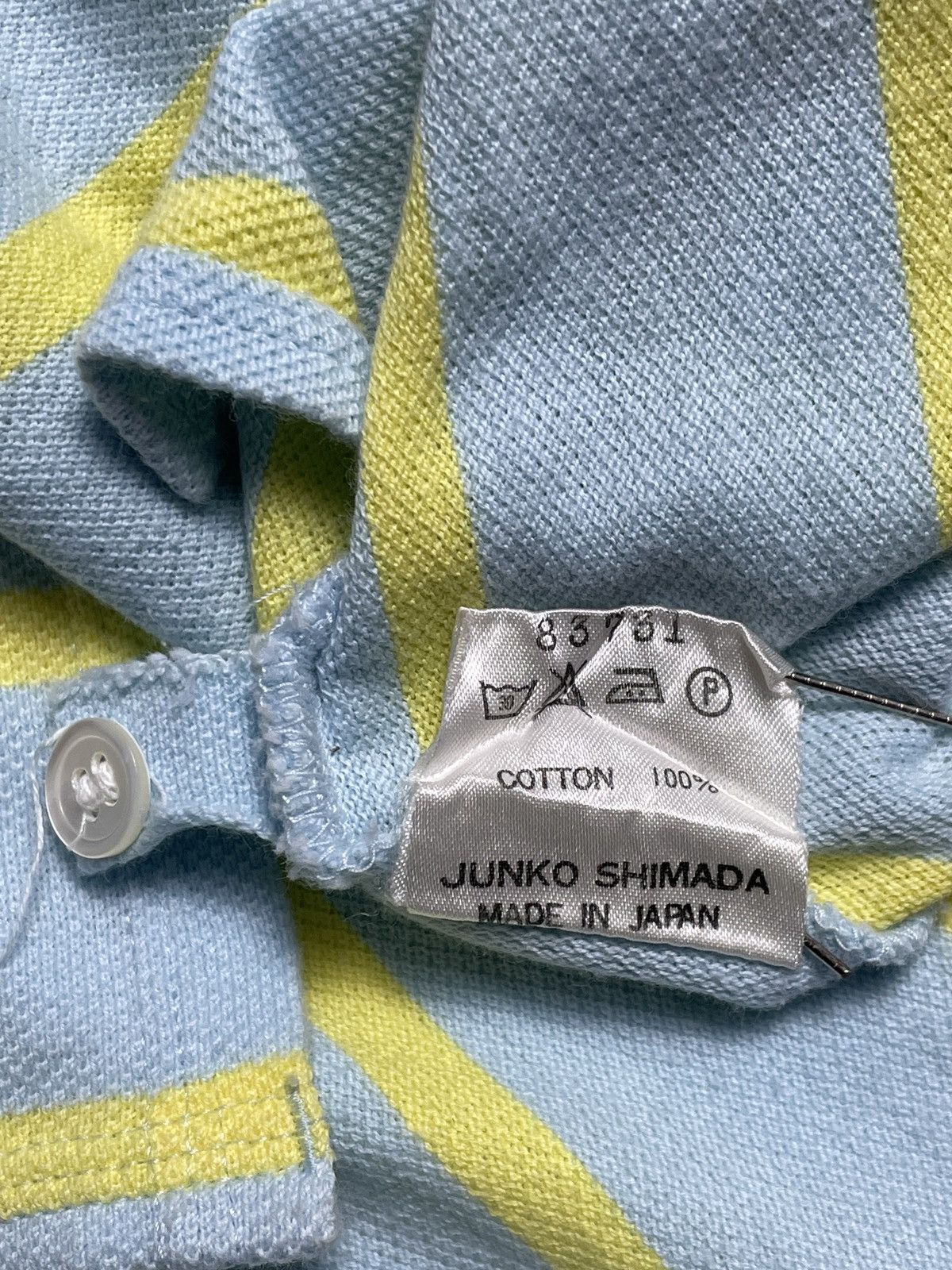 Junko Shimada 1990’s Junko Shimada - Long Stripe Pattern Polo Shirt Size US M / EU 48-50 / 2 - 11 Thumbnail