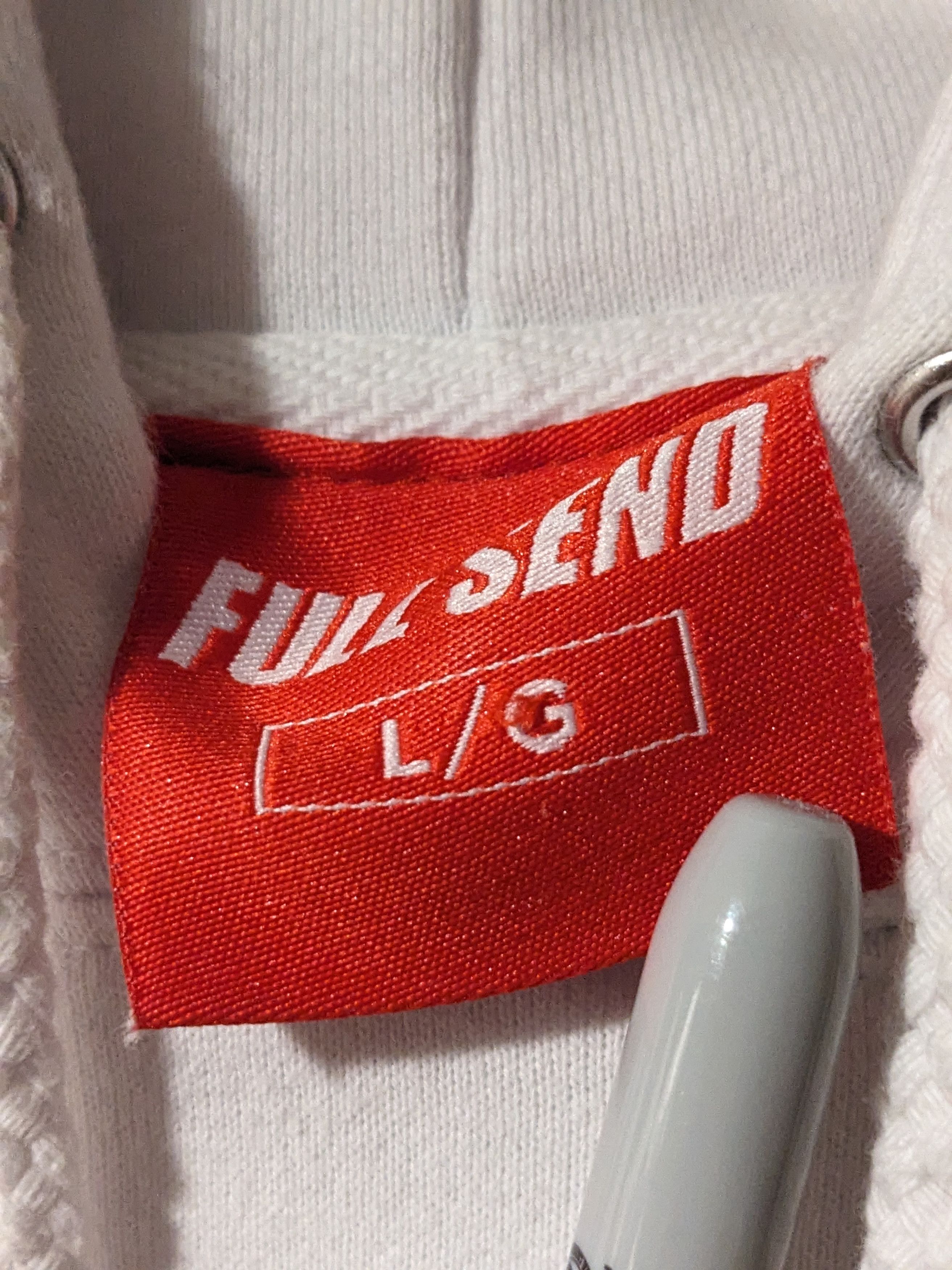Full Send × Zumiez Dude Where is the Send Movie Spoof White Large Hoodie Size US L / EU 52-54 / 3 - 8 Thumbnail