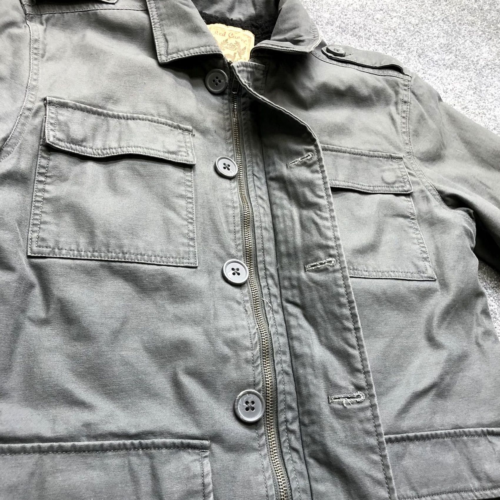 Vintage Red Camel Jacket Mens M Gray Canvas Military Full Zip Lined Padded Winter Insulated Size US M / EU 48-50 / 2 - 5 Thumbnail