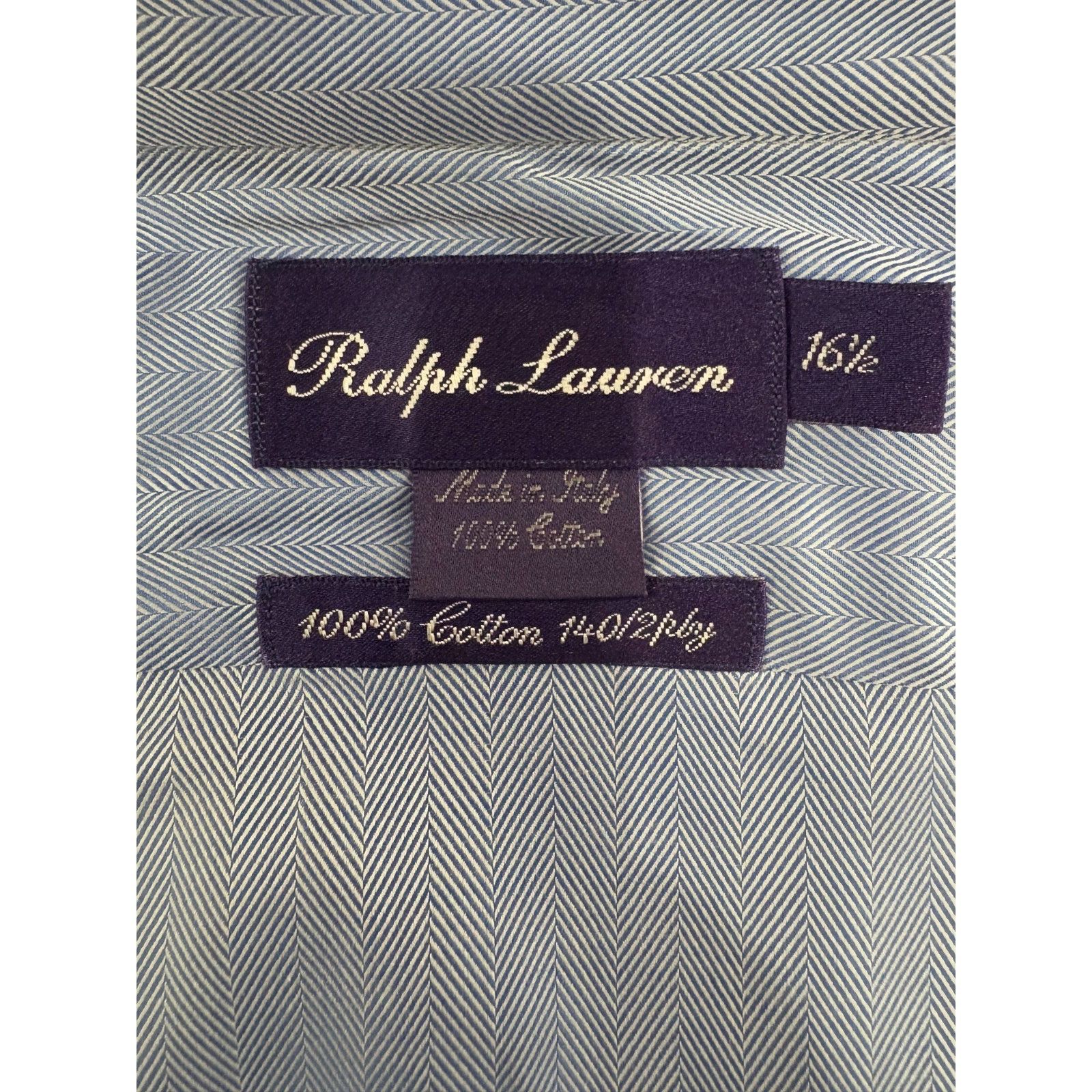 Ralph Lauren Ralph Lauren Purple Label Shirt 16.5 color Blue Herringbone Size US XXL / EU 58 / 5 - 6 Thumbnail