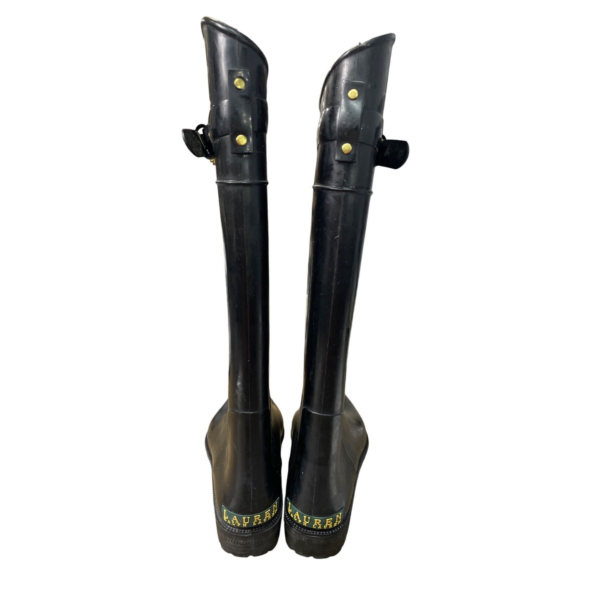 Lauren Ralph Lauren Lauren Ralph Lauren Womens Rossalyn Black Rain Boots Size 6B Size US 6 / IT 36 - 12 Thumbnail