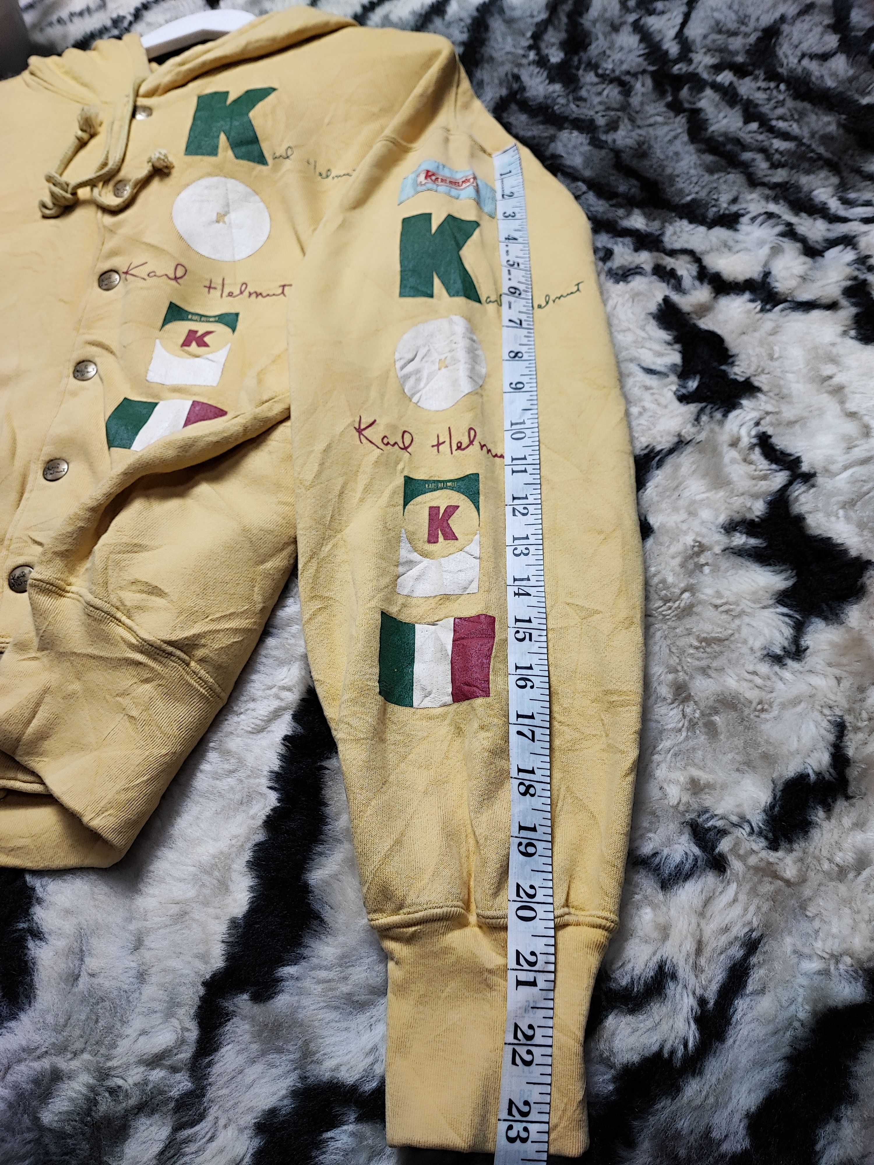 Designer Vintage Karl Helmut Big Logo Patched Zip up Hoodie Size US L / EU 52-54 / 3 - 10 Thumbnail