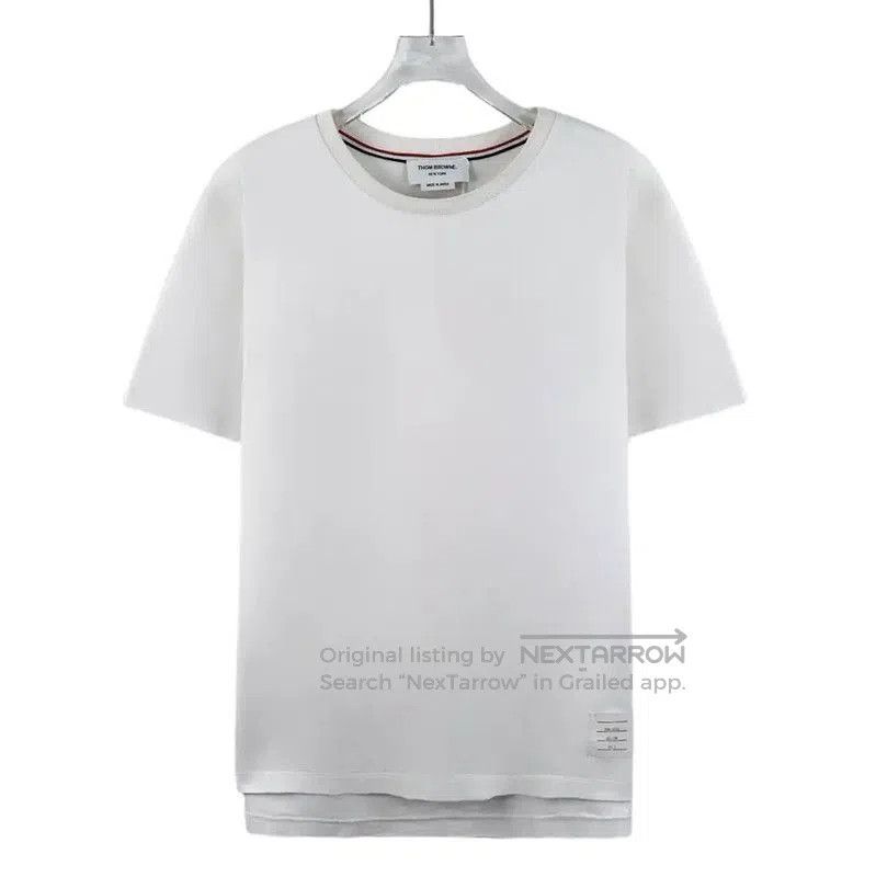 Thom Browne Thom Browne Men's White Cotton T-Shirt Size L . Size US L / EU 52-54 / 3 - 1 Thumbnail