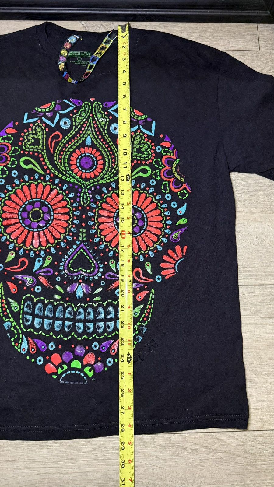Affliction Y2K 2000s Skull Day Of The Dead Black Light Big Logo Shirt Size US L / EU 52-54 / 3 - 6 Thumbnail