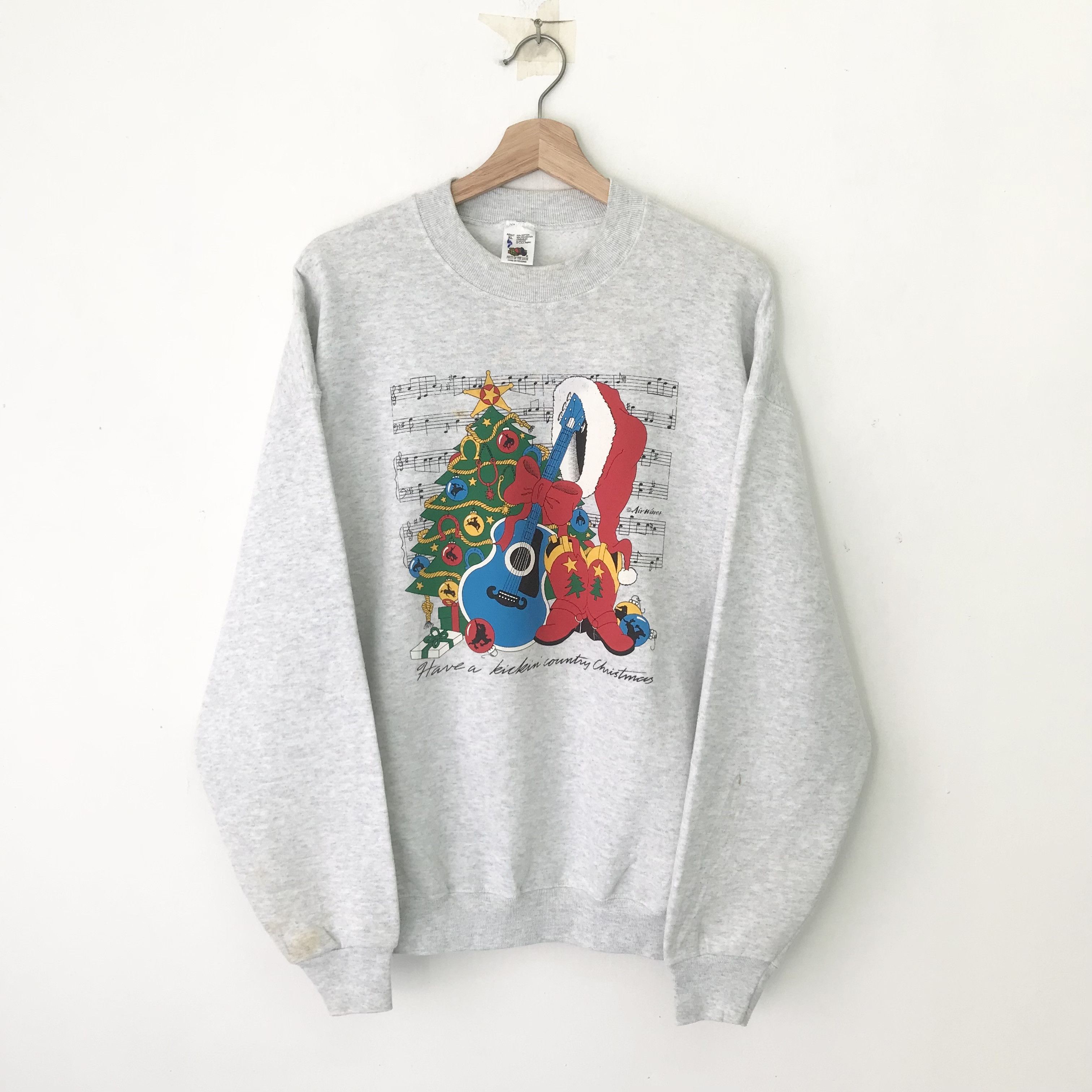 Vintage Vintage 90's Graphics Merry Christmas Gray - 611 Size US XL / EU 56 / 4 - 1 Thumbnail