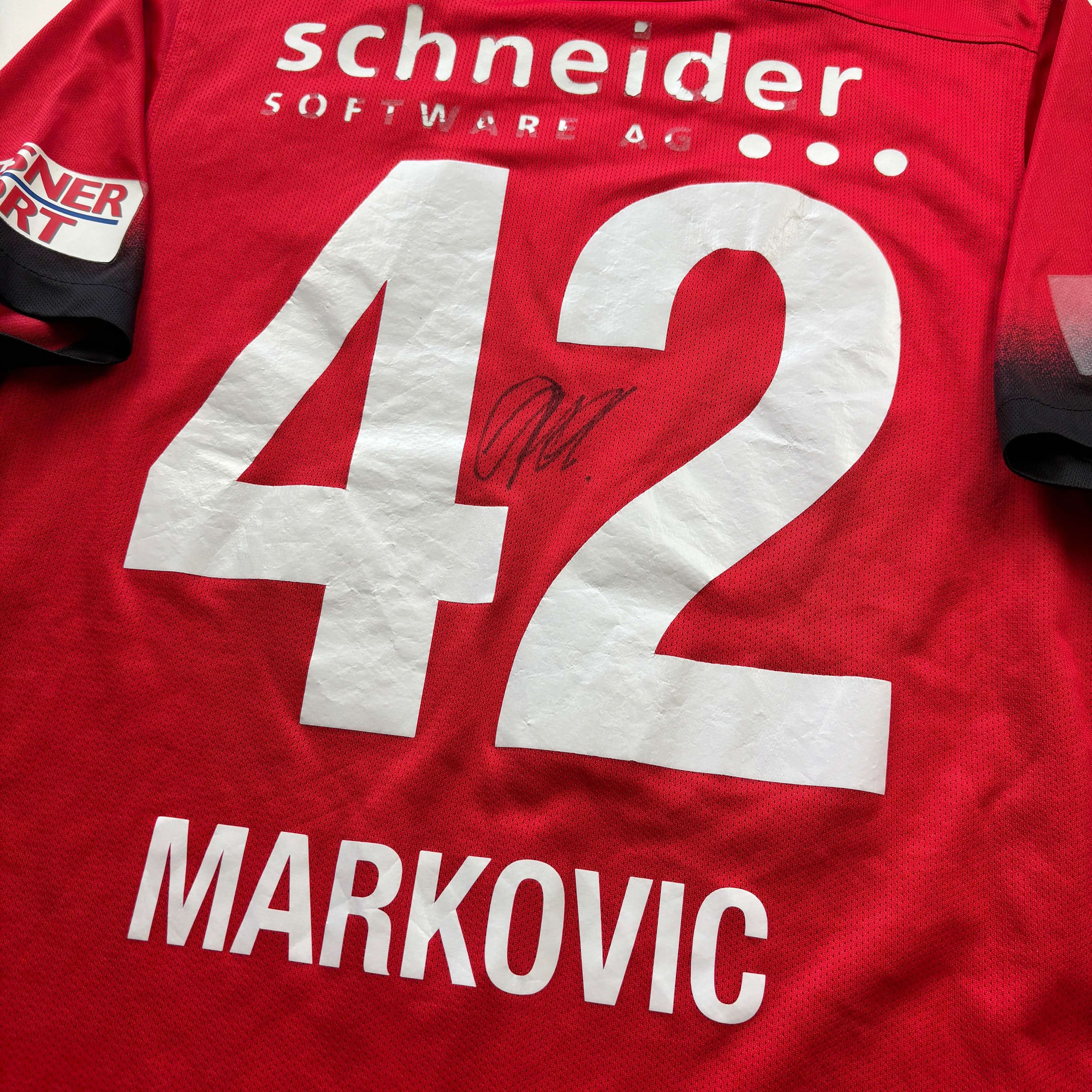 Nike SIGNED MATCH WORN FC Thun 2016 home Markovic football jersey Size US L / EU 52-54 / 3 - 13 Thumbnail