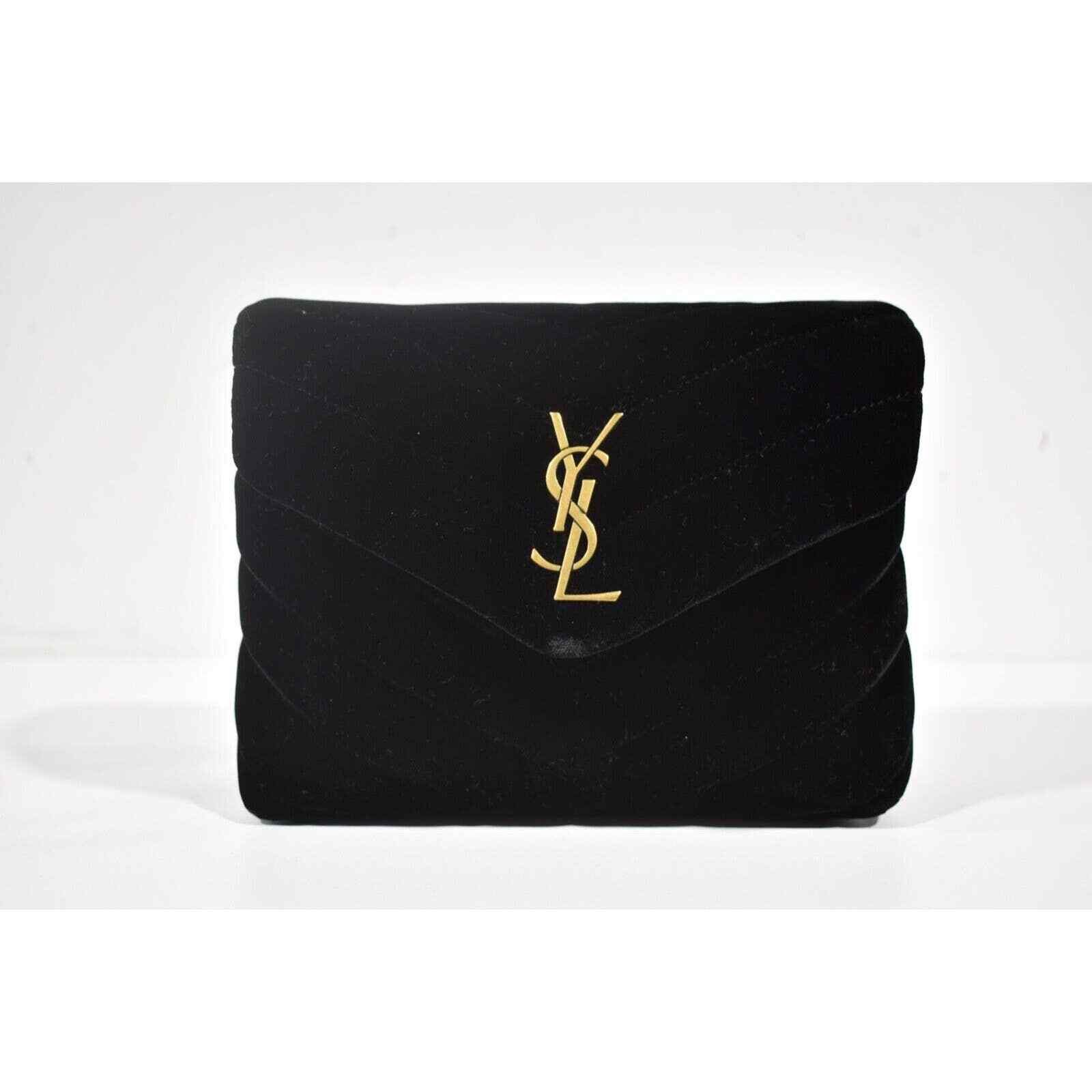 Yves Saint Laurent Saint Laurent Quilted Black Velvet Gold Crossbody Bag Size ONE SIZE - 2 Thumbnail