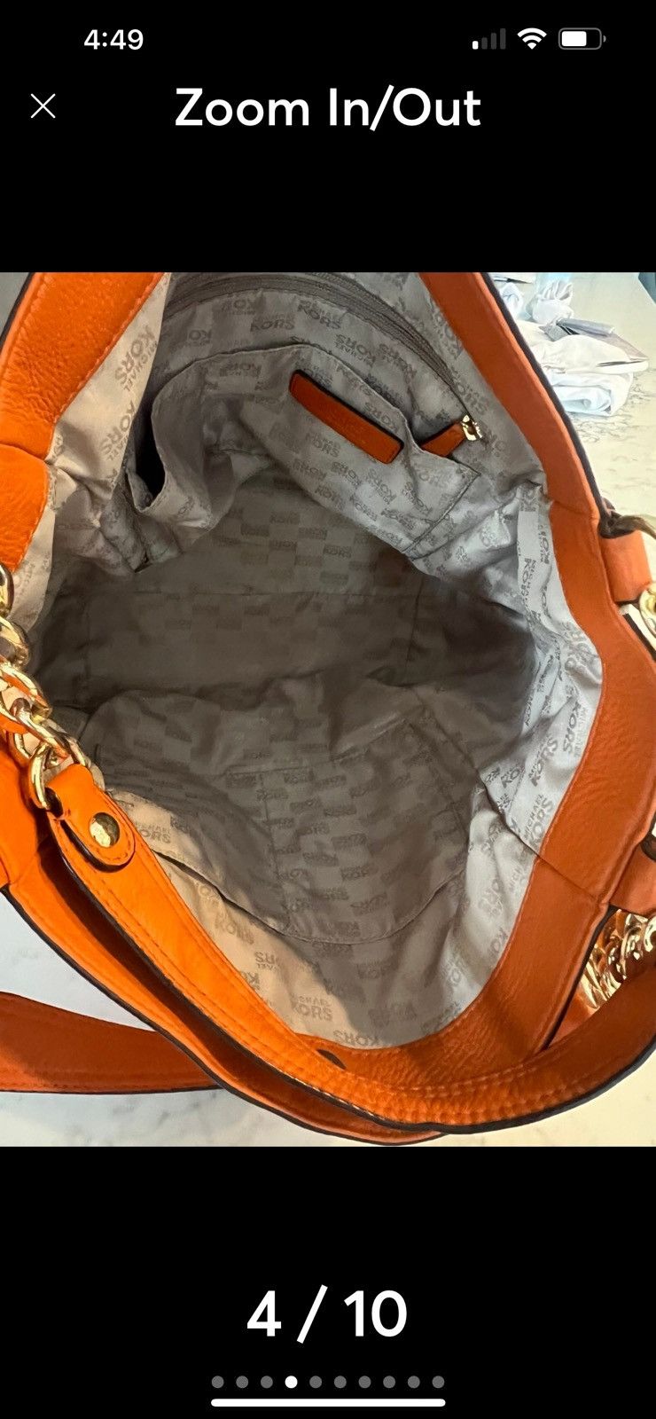 Michael Kors Michael Kors Orange Gold Studded Hobo Leather Bag Purse Size ONE SIZE - 8 Thumbnail