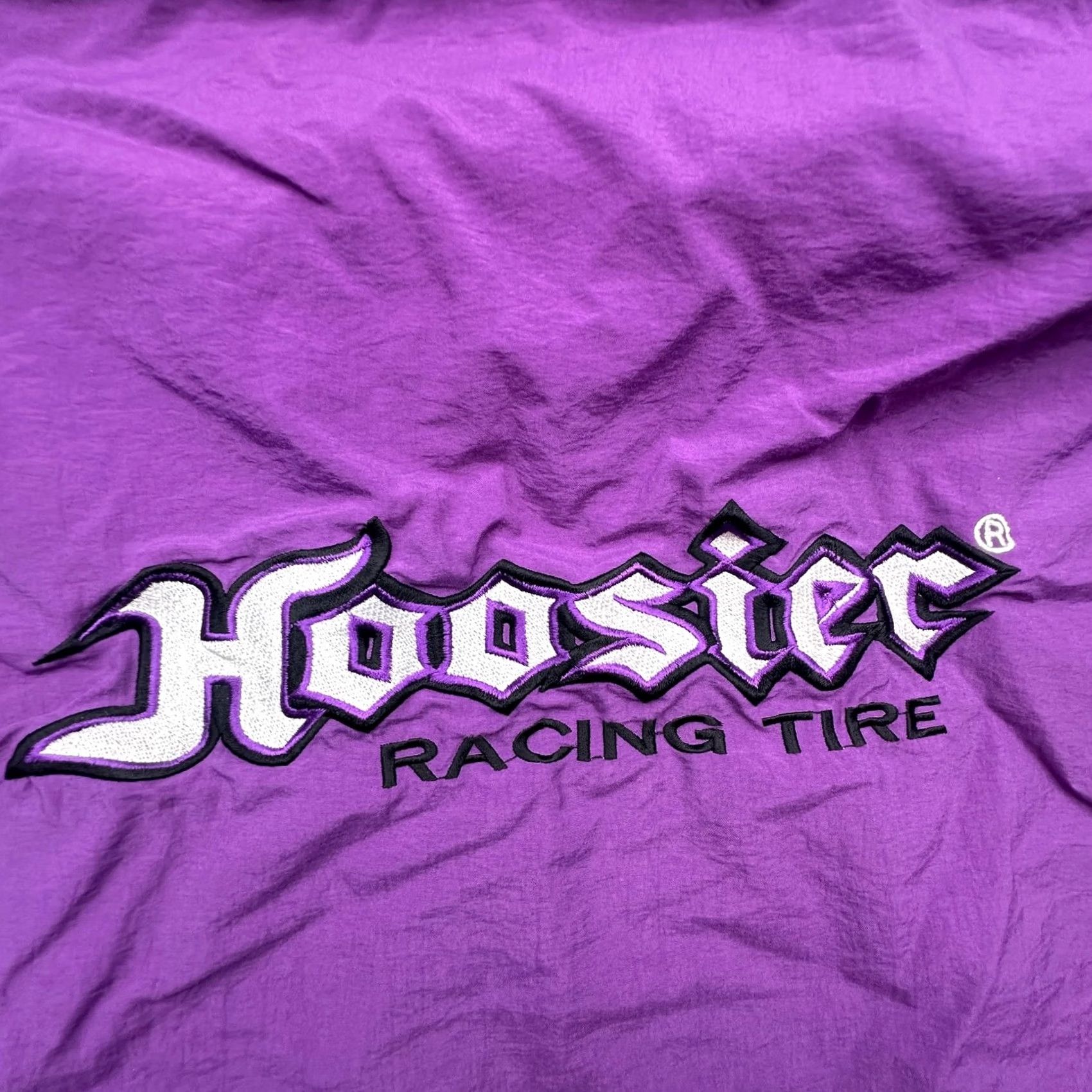 Vintage VINTAGE Hoosier Racing Tire Full Zip Hoodie Nylon Jacket Mens 3XL Purple Lined Pockets Hoodie Jacket Mens 3XL Purple Racing Cars Vintage Size US XXL / EU 58 / 5 - 7 Thumbnail