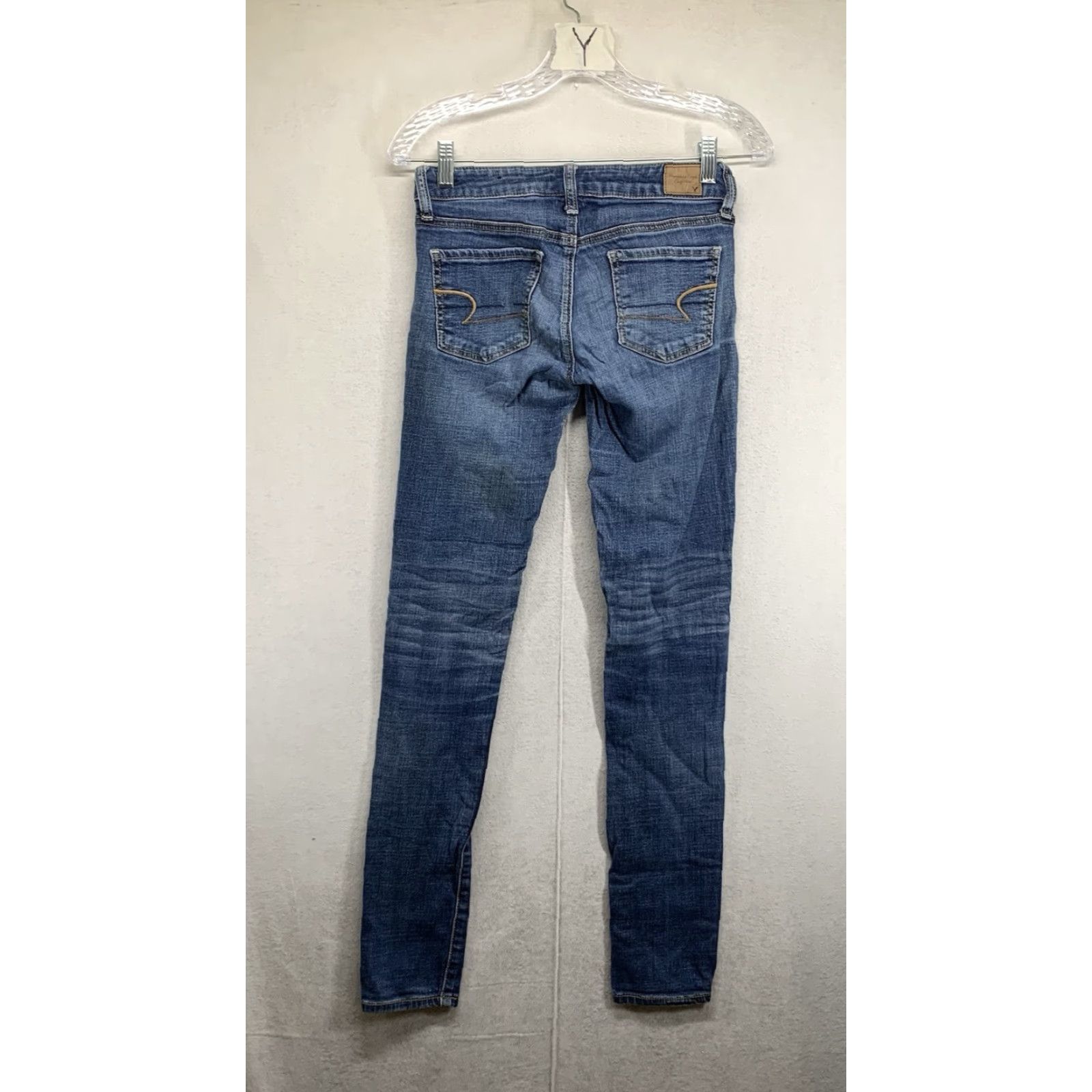 American Eagle Outfitters American Eagle Jeans Women's 2 Long Medium Blue Denim Super Stretch Jegging Size 26" / US 2 / IT 38 - 2 Thumbnail