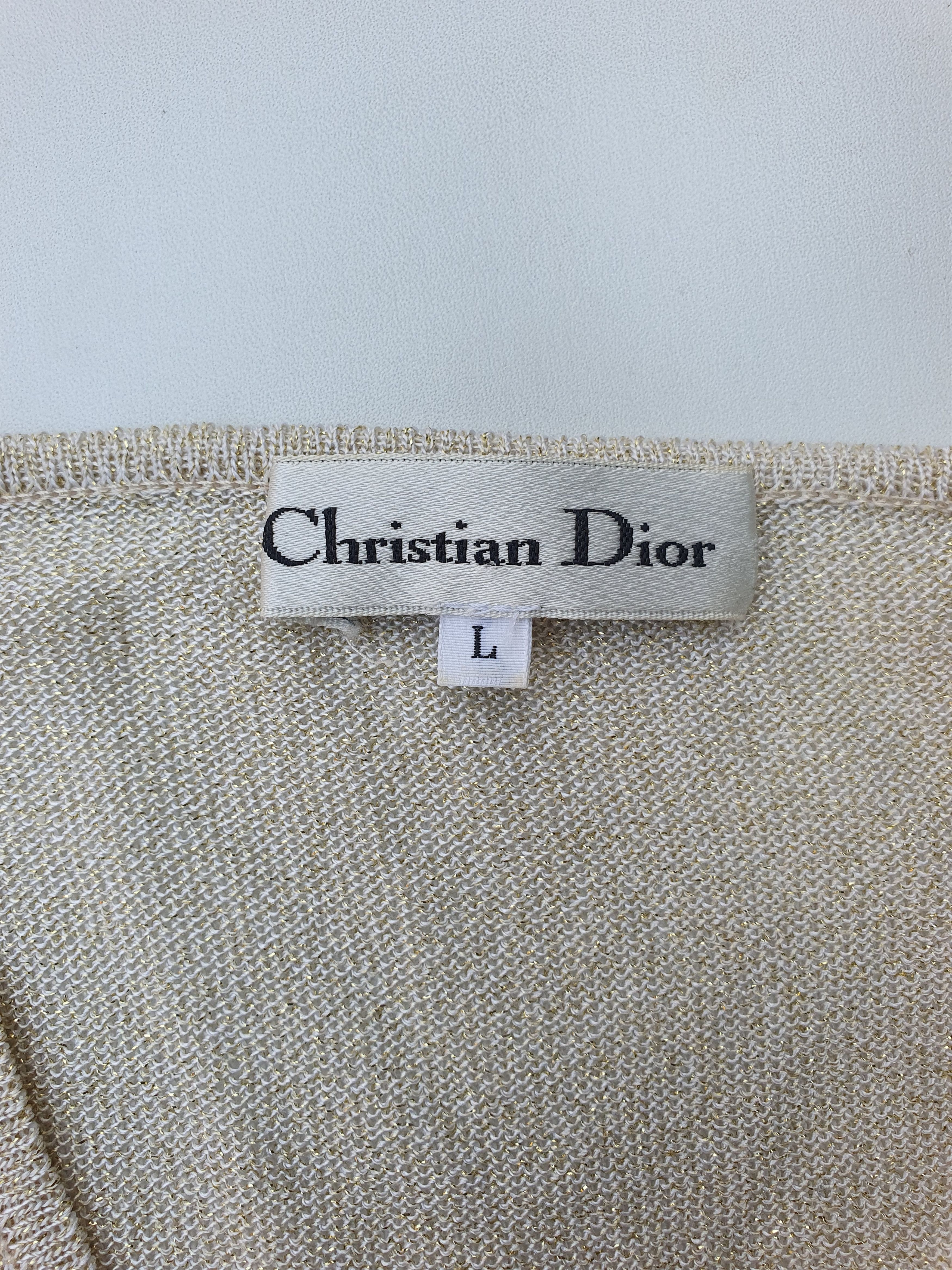 Dior Tribal Gold Glitter Knit T-shirt Size US S / EU 44-46 / 1 - 3 Thumbnail