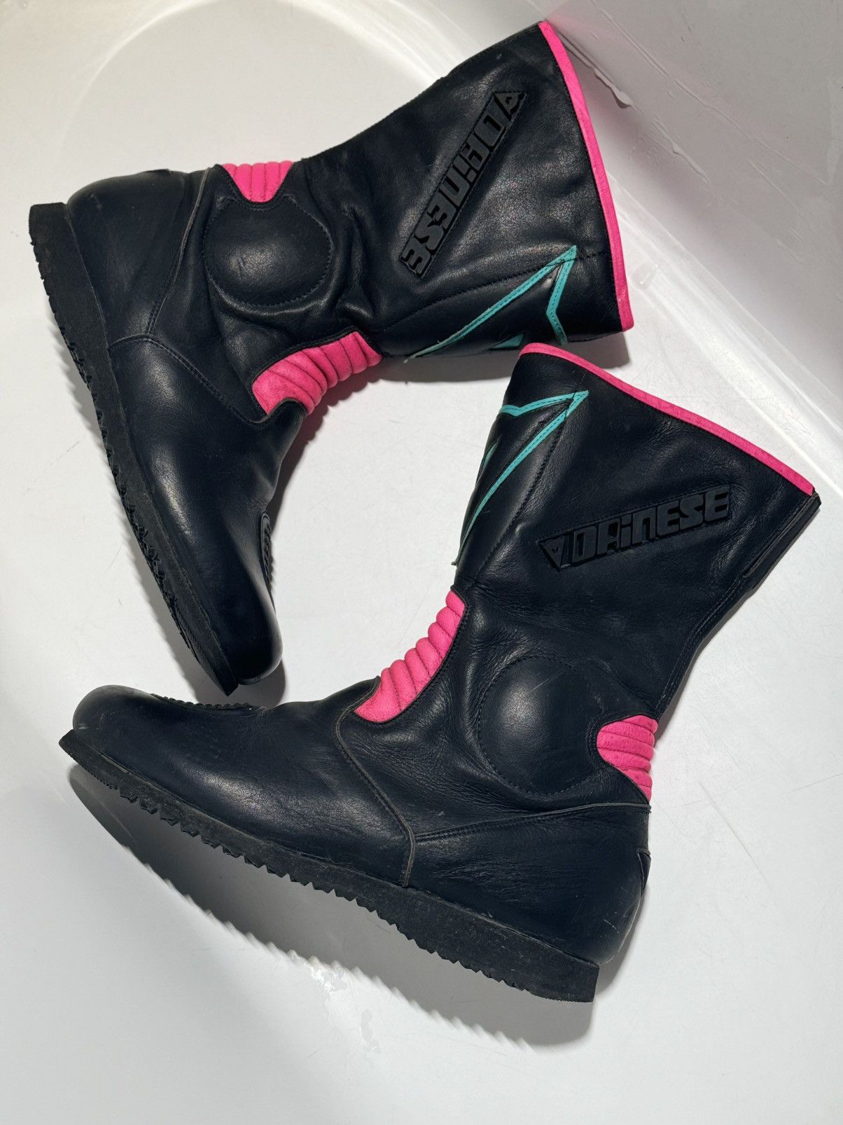 Dainese 90’s Dainese Vintage Black / Pink Motorcycle Boots leather Size US 10.5 / EU 43-44 - 4 Thumbnail
