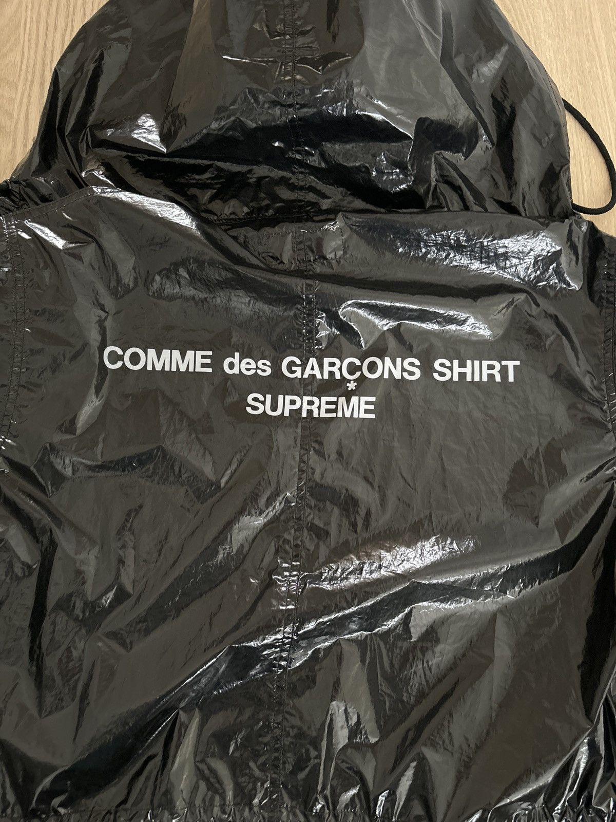 image of Comme Des Garcons x Supreme Cdg Fishtail Parka Raincoat in Black, Men's (Size Medium)