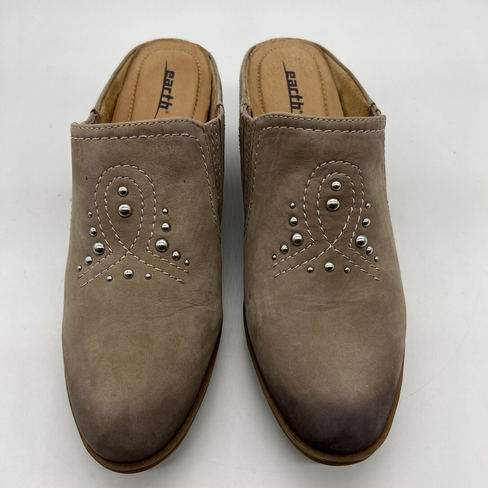 SKECHERS Earth Women's Size 9D Taupe Mules Nubuck Western Detailed Size US 9 / IT 39 - 3 Thumbnail
