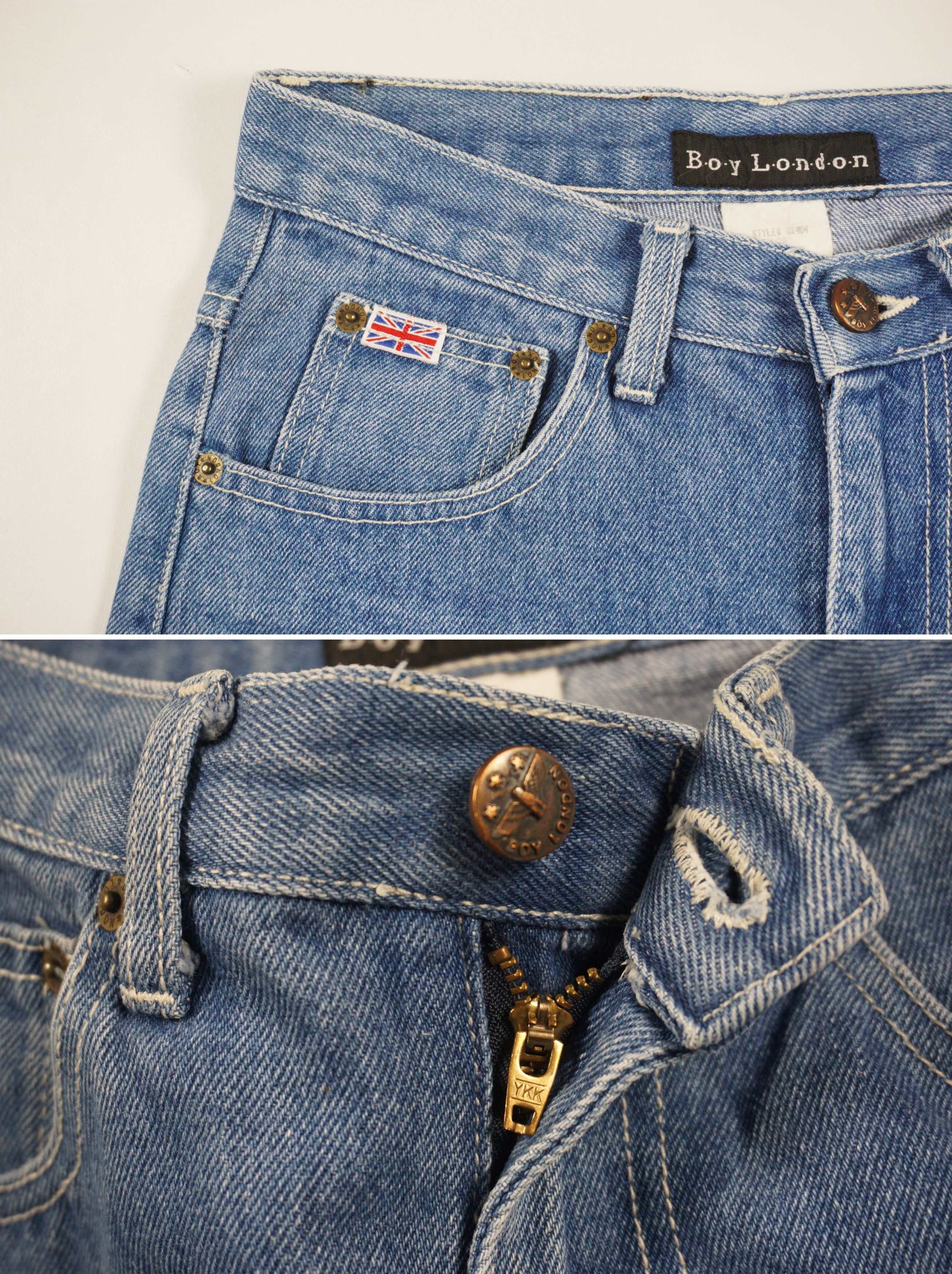 Boy London Vintage Made in USA Petite Medium Rise Flare Blue Jeans Size 27" / US 4 / IT 40 - 5 Thumbnail