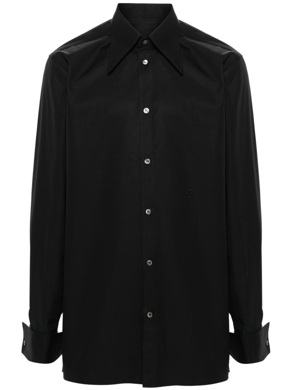 Maison Margiela oc11z0925 Embroidered-Motif Cotton Shirt in Black Size US M / EU 48-50 / 2 - 1 Thumbnail