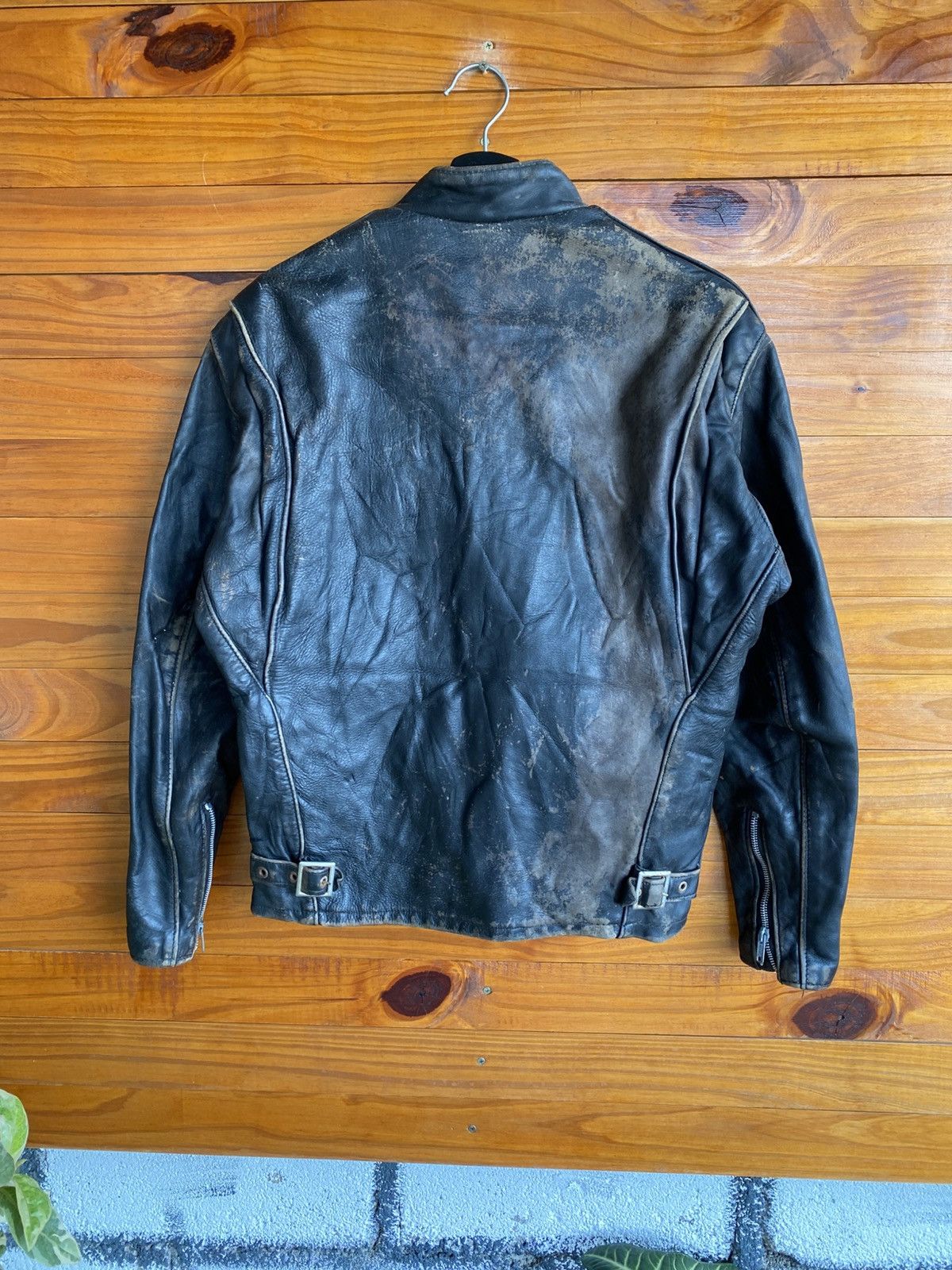 Vintage Vintage Café Racer Motorcycle Leather Jacket Distressed Size US M / EU 48-50 / 2 - 11 Thumbnail