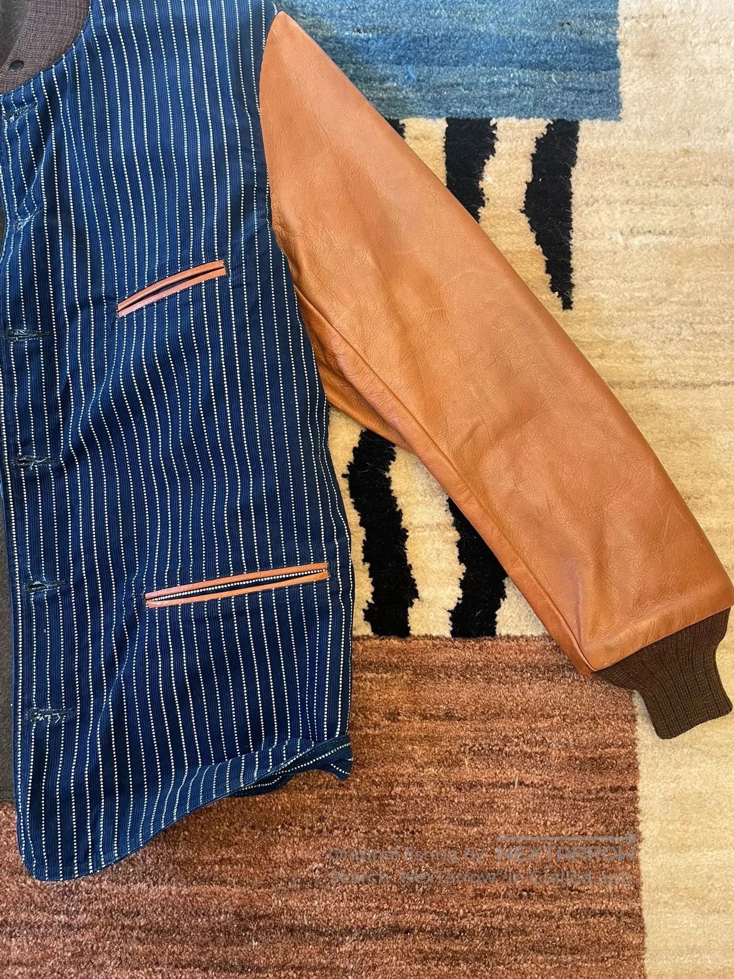 Sugar Cane Sugar Cane Horsehide Sleeve Wool Jacket. Size US XL / EU 56 / 4 - 4 Thumbnail