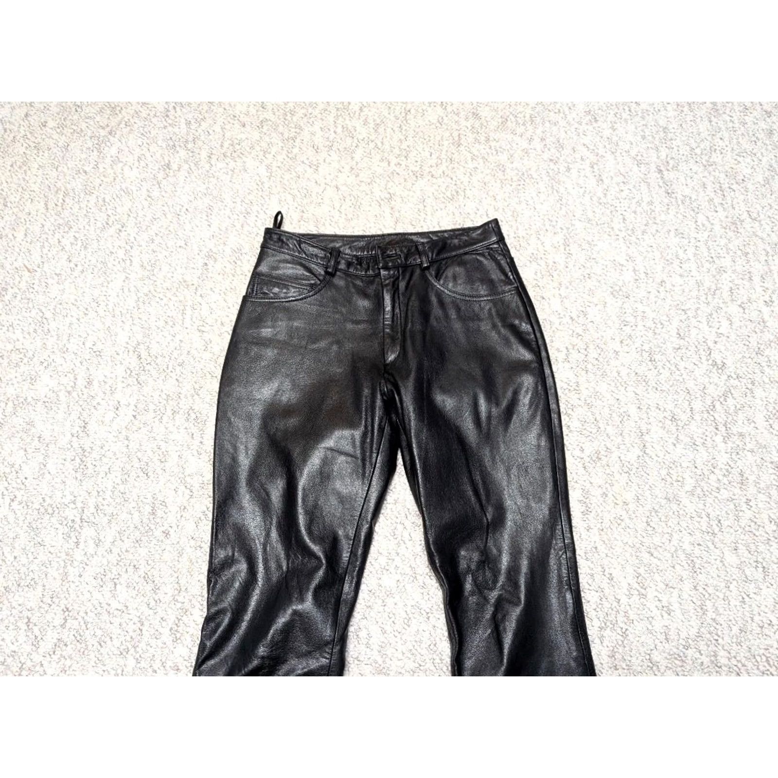 Vintage Y2K vintage WILSONS Leather Pants 8 Black Jeans 30x30 Motorcycle 1990s Women XS-Adult? Size 30" / US 8 / IT 44 - 5 Thumbnail