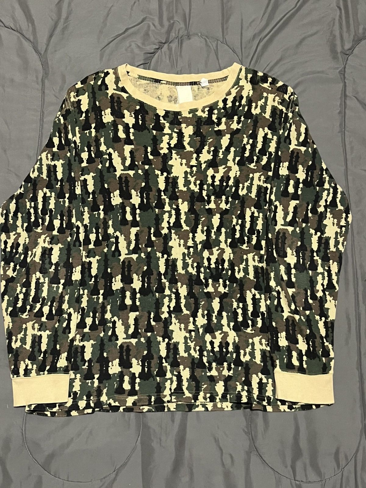 PHENOMENON Vintage PHENOMENON Chess Camo Waffle Knit LongSleeve Size US L / EU 52-54 / 3 - 1 Thumbnail