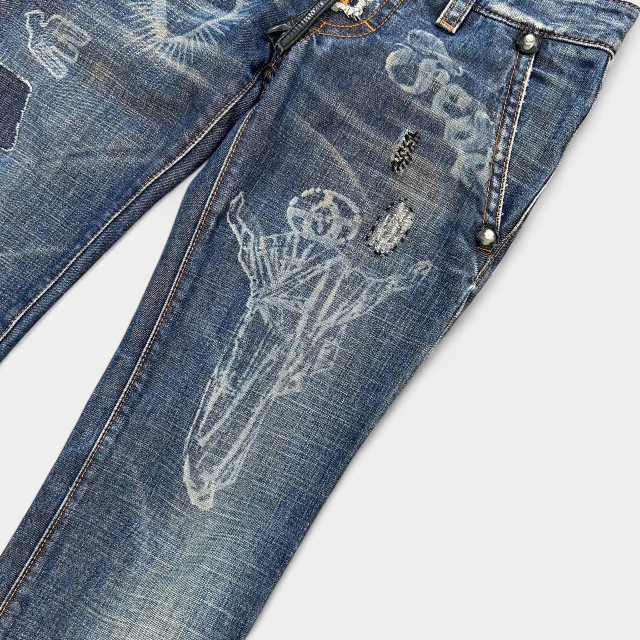 Dsquared2 Dsquared2 FW2005 "I Love Jesus" Patchwork Denim Size US 28 / EU 44 - 3 Thumbnail