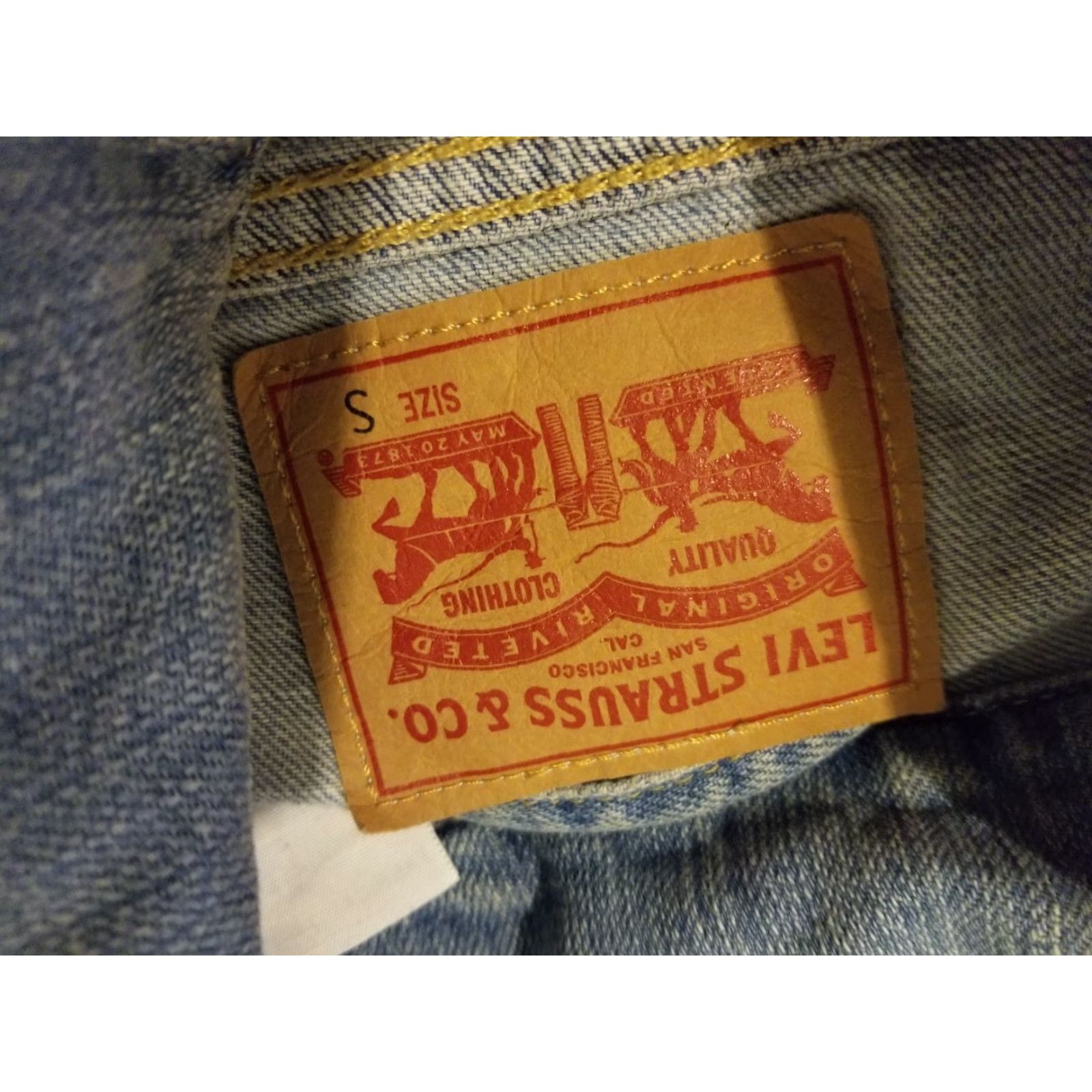 Levi's VINTAGE Womens Levi's Denim Jacket S Small Blue Cotton Jeans Stretch Jacket Shirt Womens (adjust to category) Size 28" / US 6 / IT 42 - 3 Thumbnail