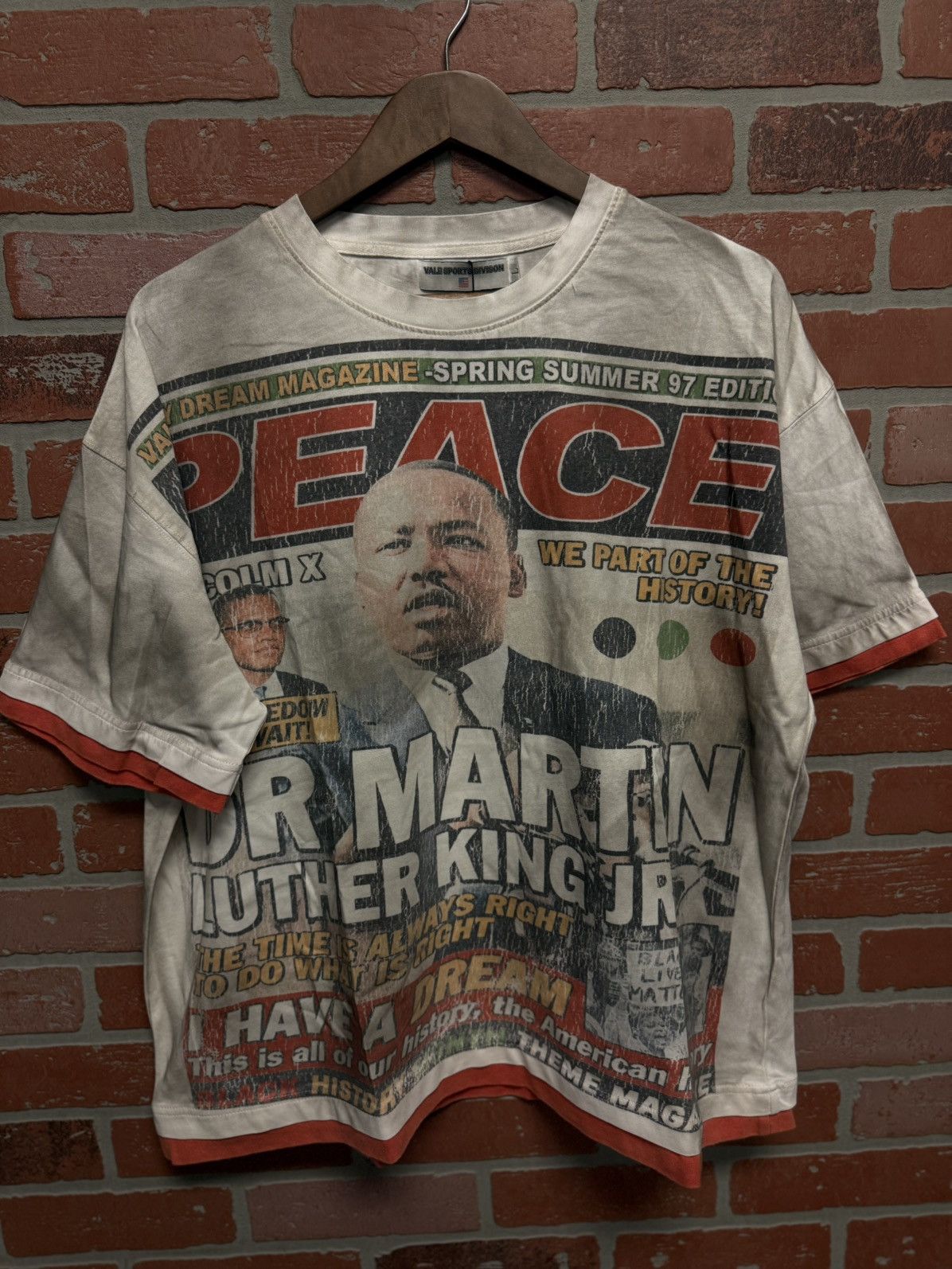 Vale Vale Valley Peace Tee Shirt Red White Size L (NEW) Size US L / EU 52-54 / 3 - 2 Thumbnail