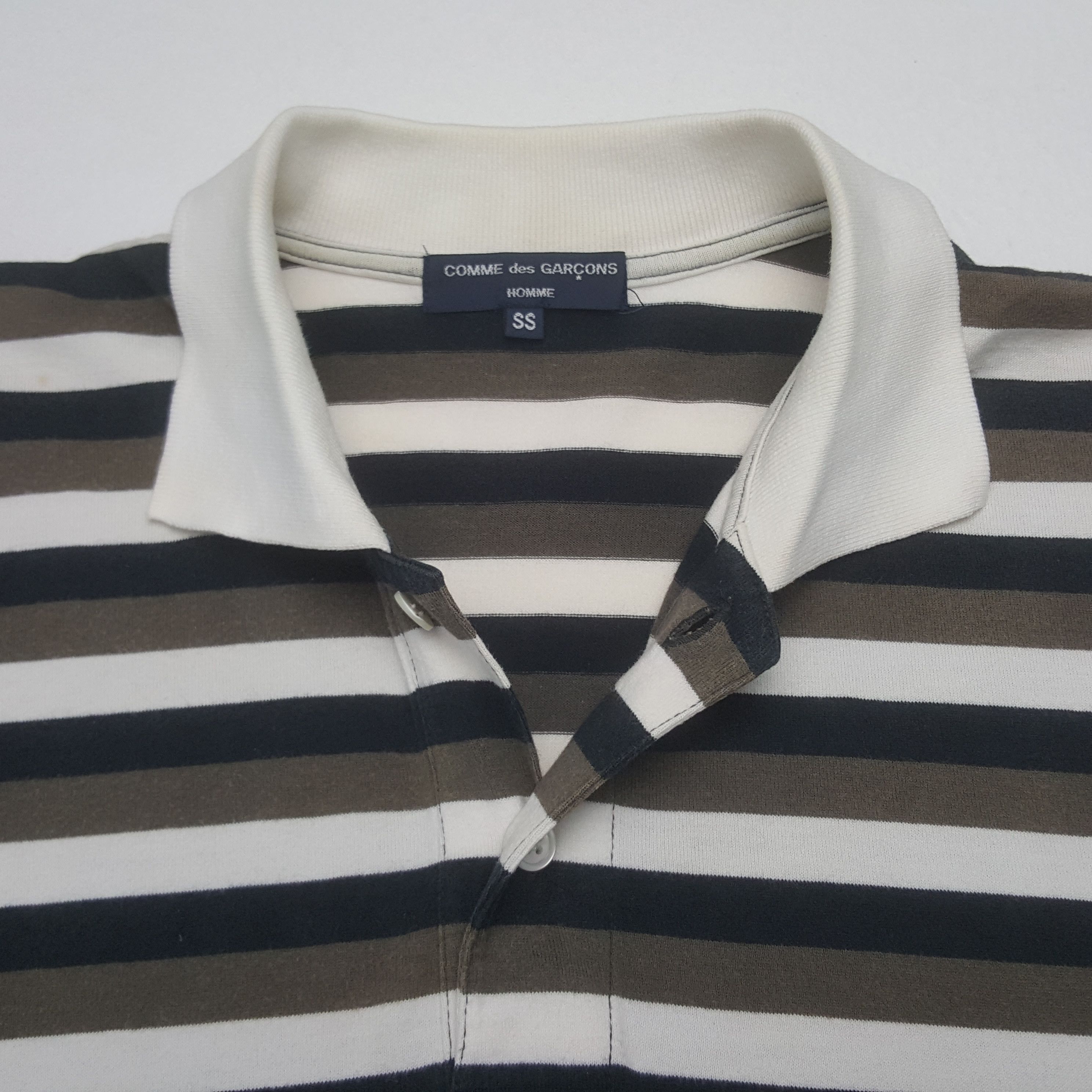 Comme des Garcons Homme Vintage Comme des Garçons Homme Striped Polos Shirt Size US XS / EU 42 / 0 - 3 Thumbnail